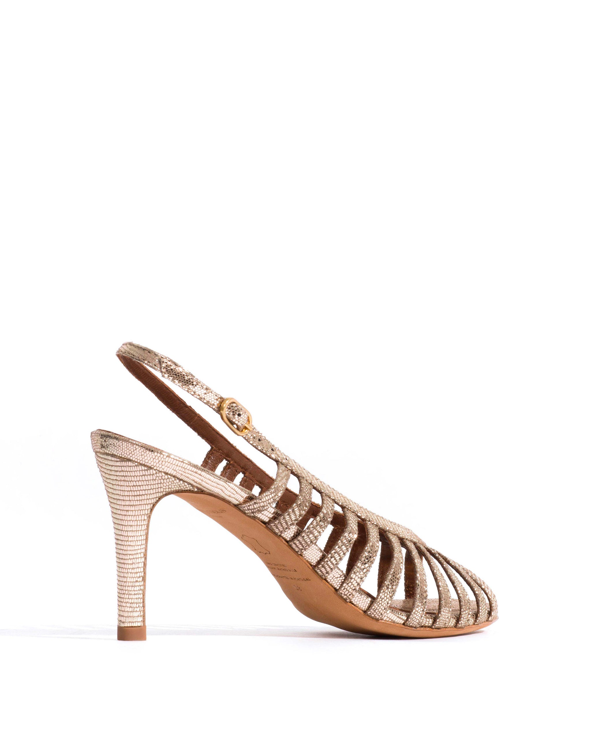Carminho 75 Lizard metallic goat Vintage champagne - Anonymous Copenhagen Heels