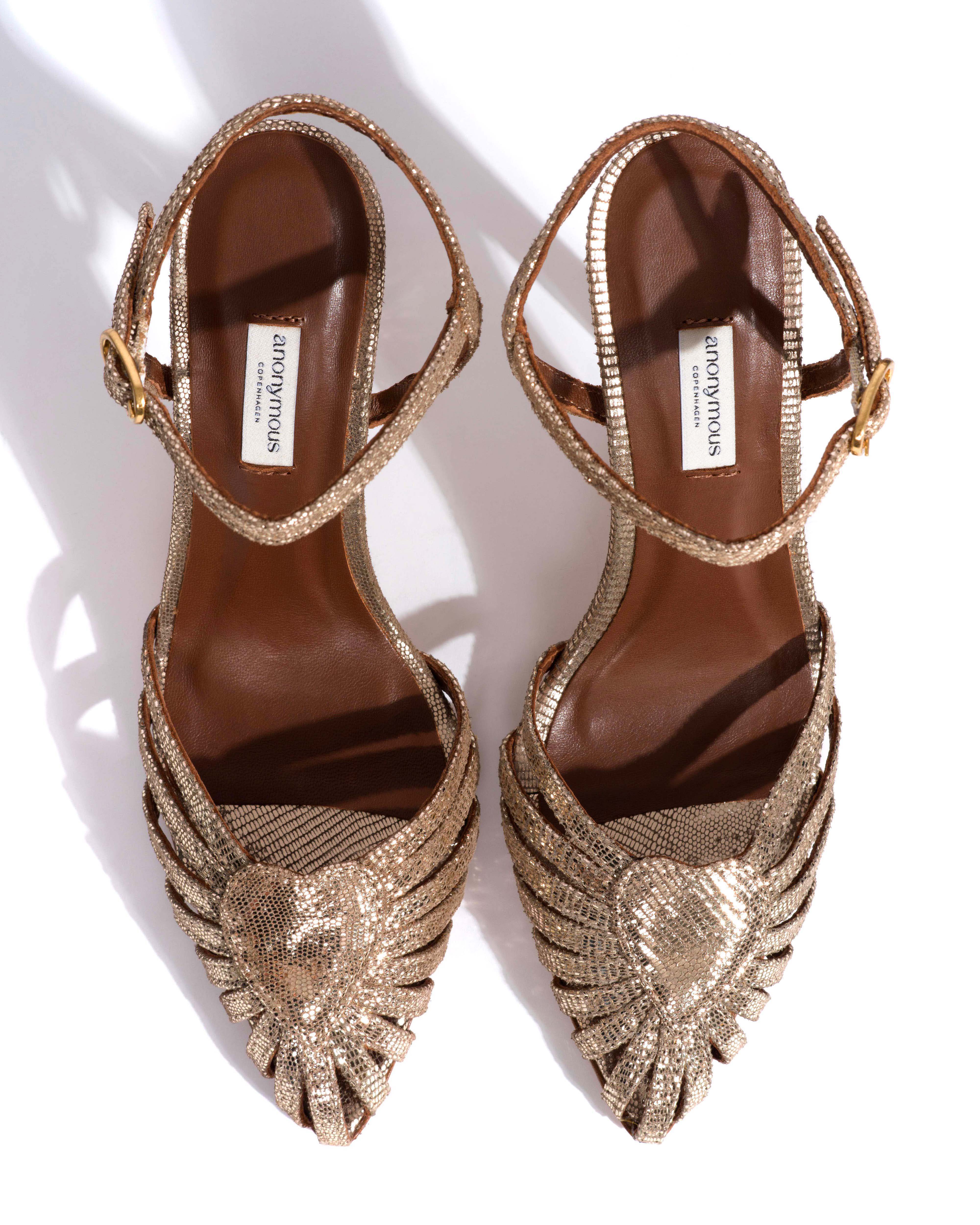 Keesha 100 Lizard metallic goat Vintage champagne