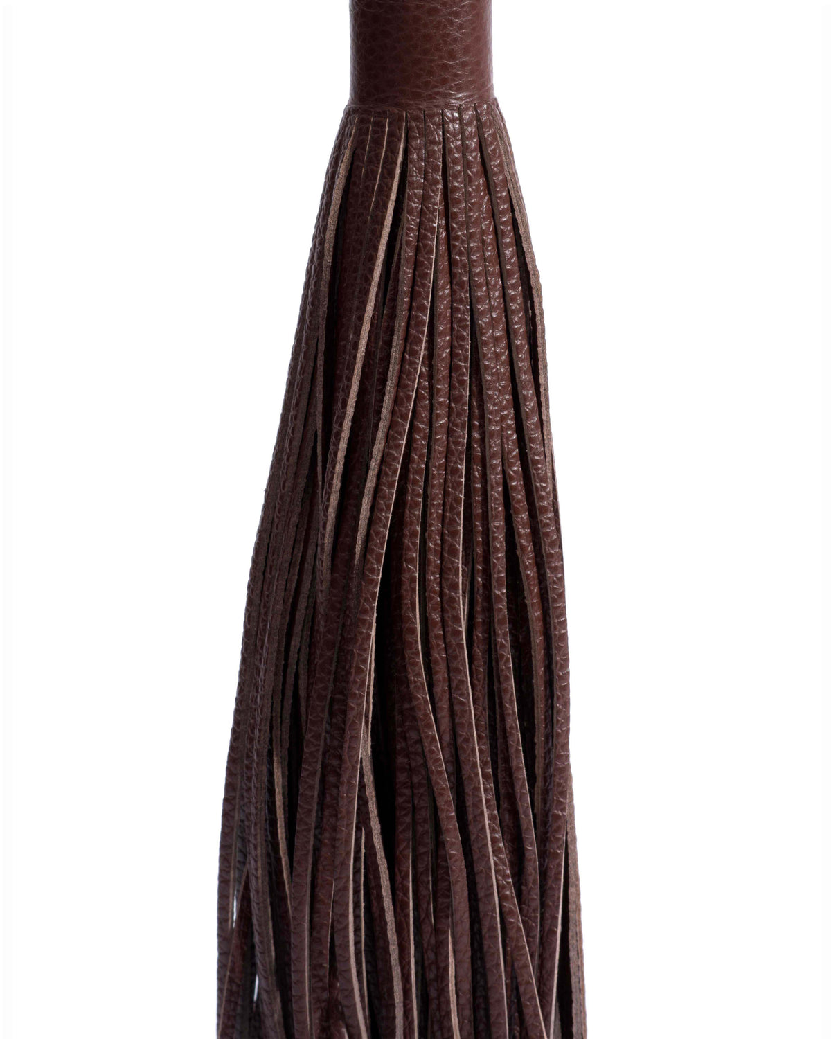 Langley fringe keyring Pebbled soft calf Chocolate