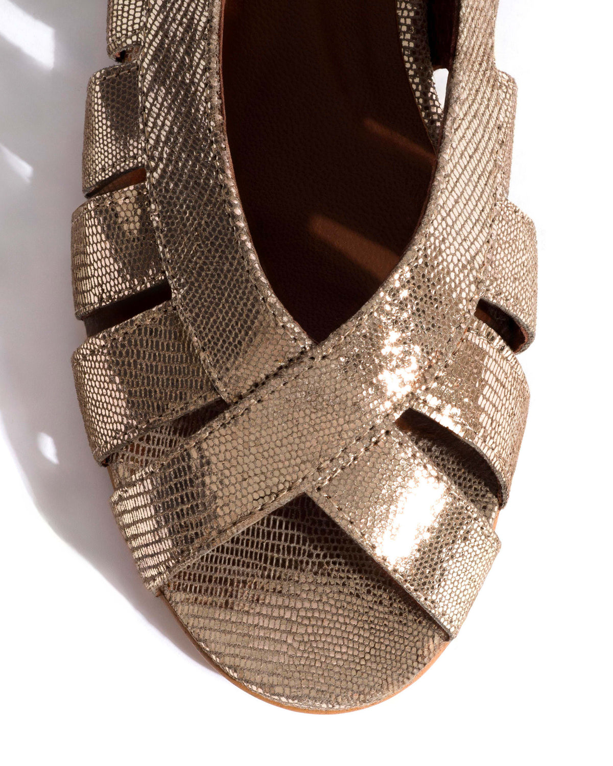Sophie 20 Lizard metallic goat Vintage champagne