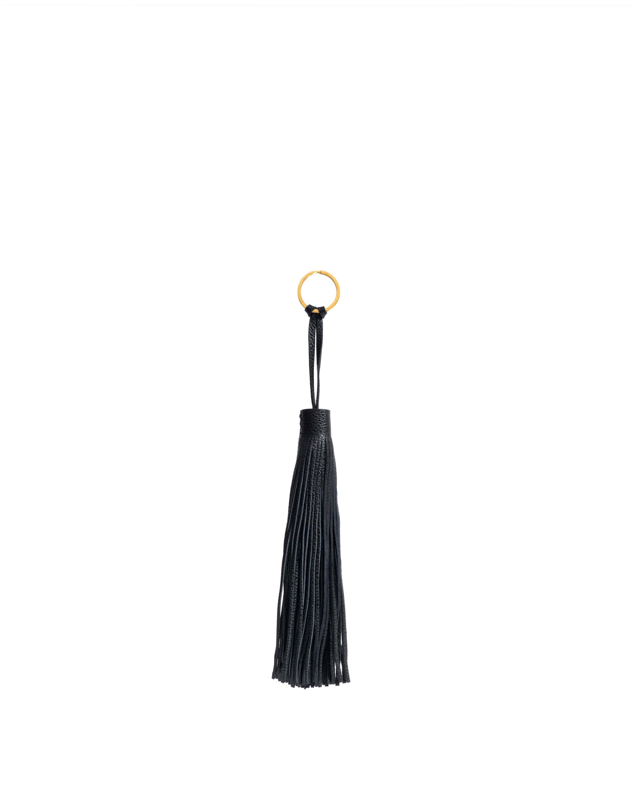 Langley fringe keyring Pebbled soft calf Black - Anonymous Copenhagen Small Leather Goods