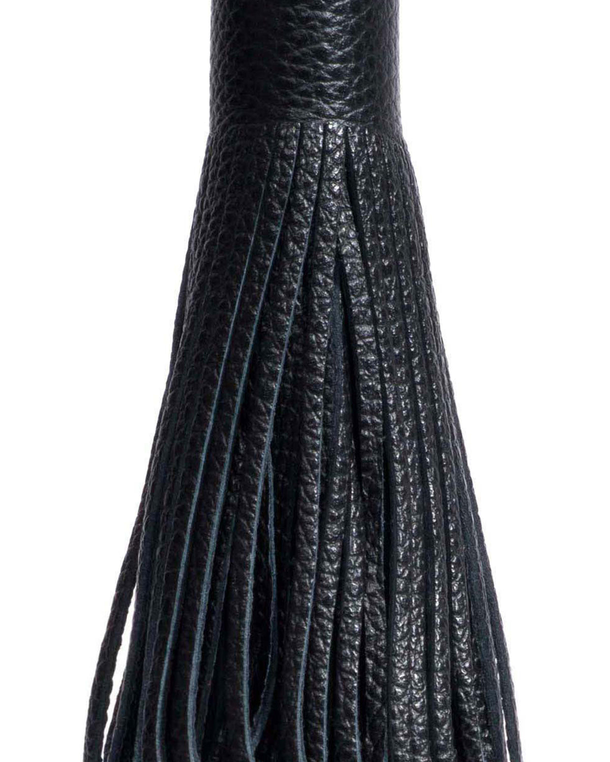 Katty fringe keyring Pebbled soft calf Black