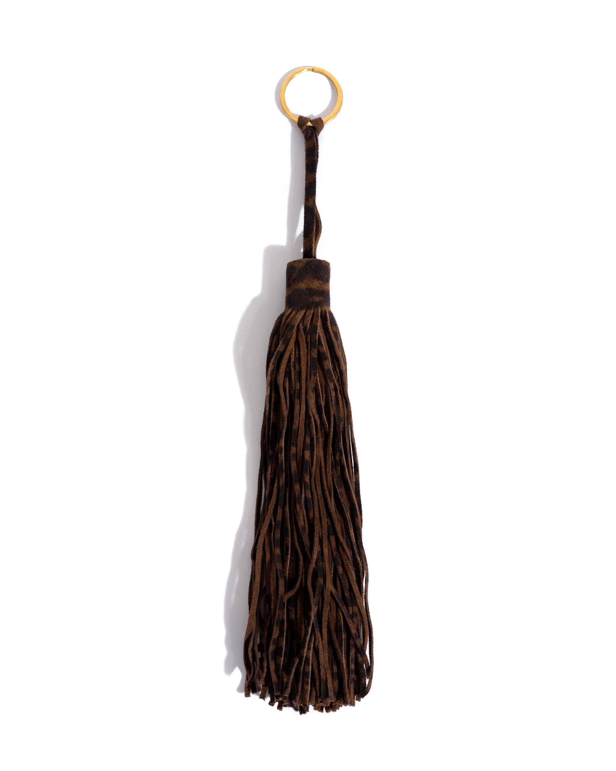 Langley fringe keyring Calf suede print Jaguar - Anonymous Copenhagen Small Leather Goods