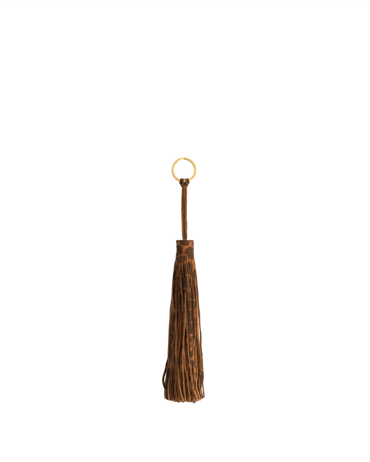 Langley fringe keyring Calf suede print Leopard