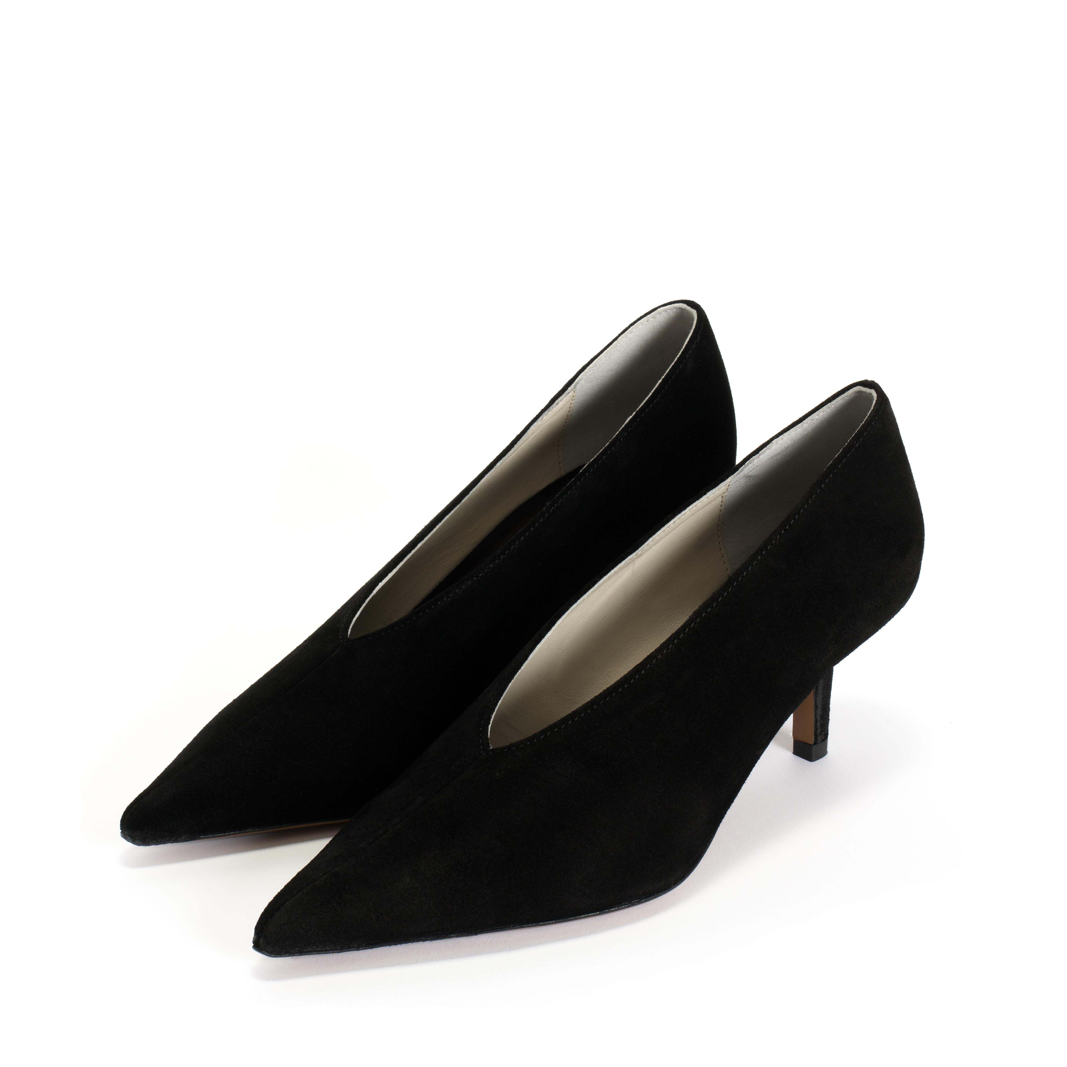 Phia 55 pin Calf suede Black