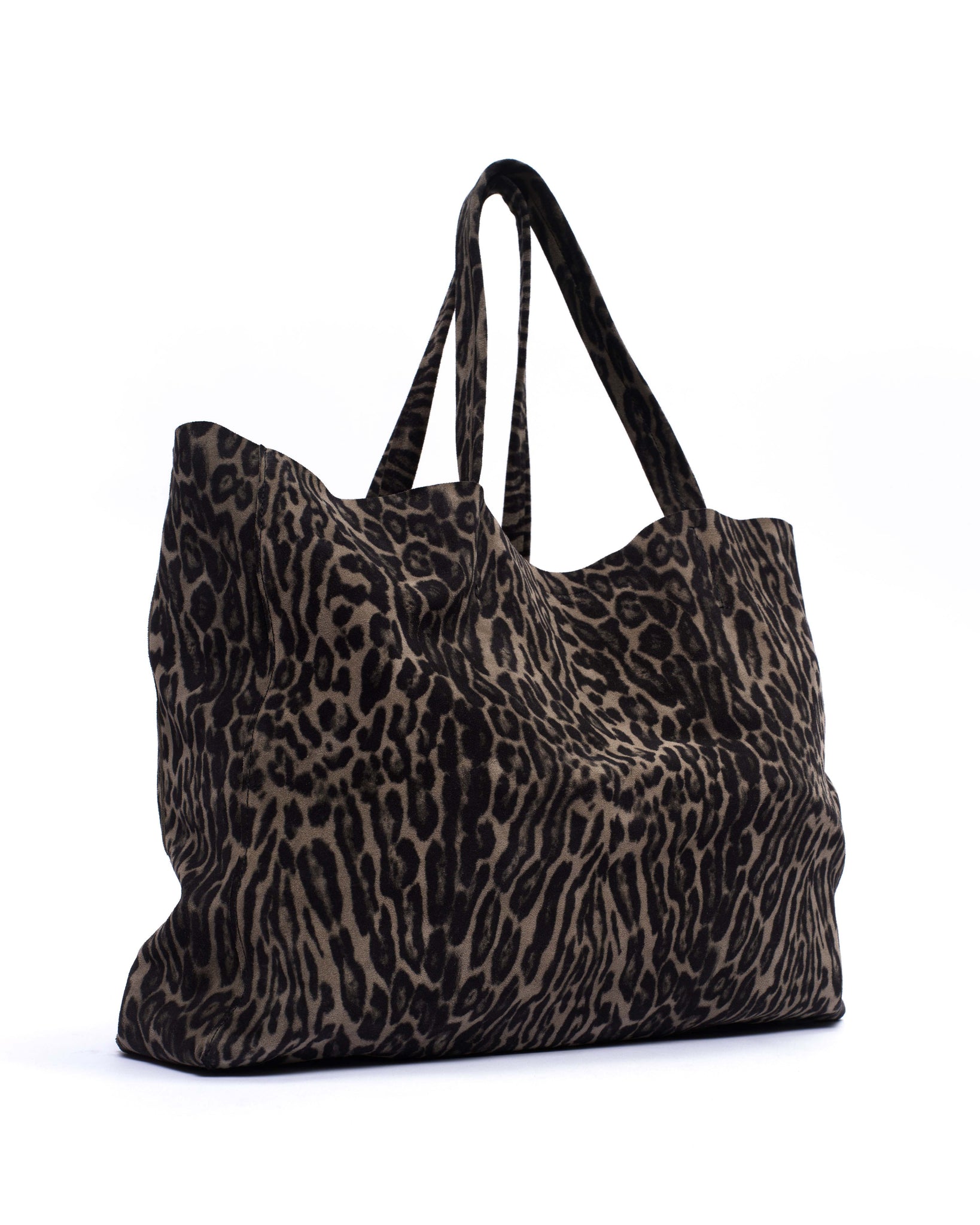 Ruba shopper Calf suede print Snow leopard - Anonymous Copenhagen
