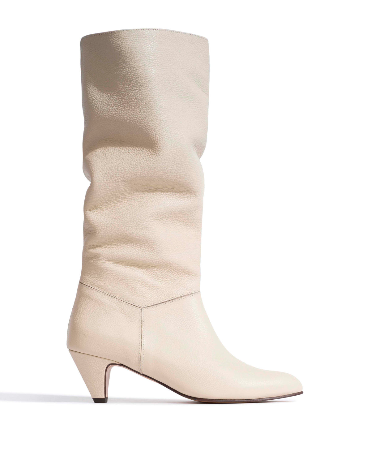 Jasmina 50 stiletto Pebbled soft calf & suede leather White sand