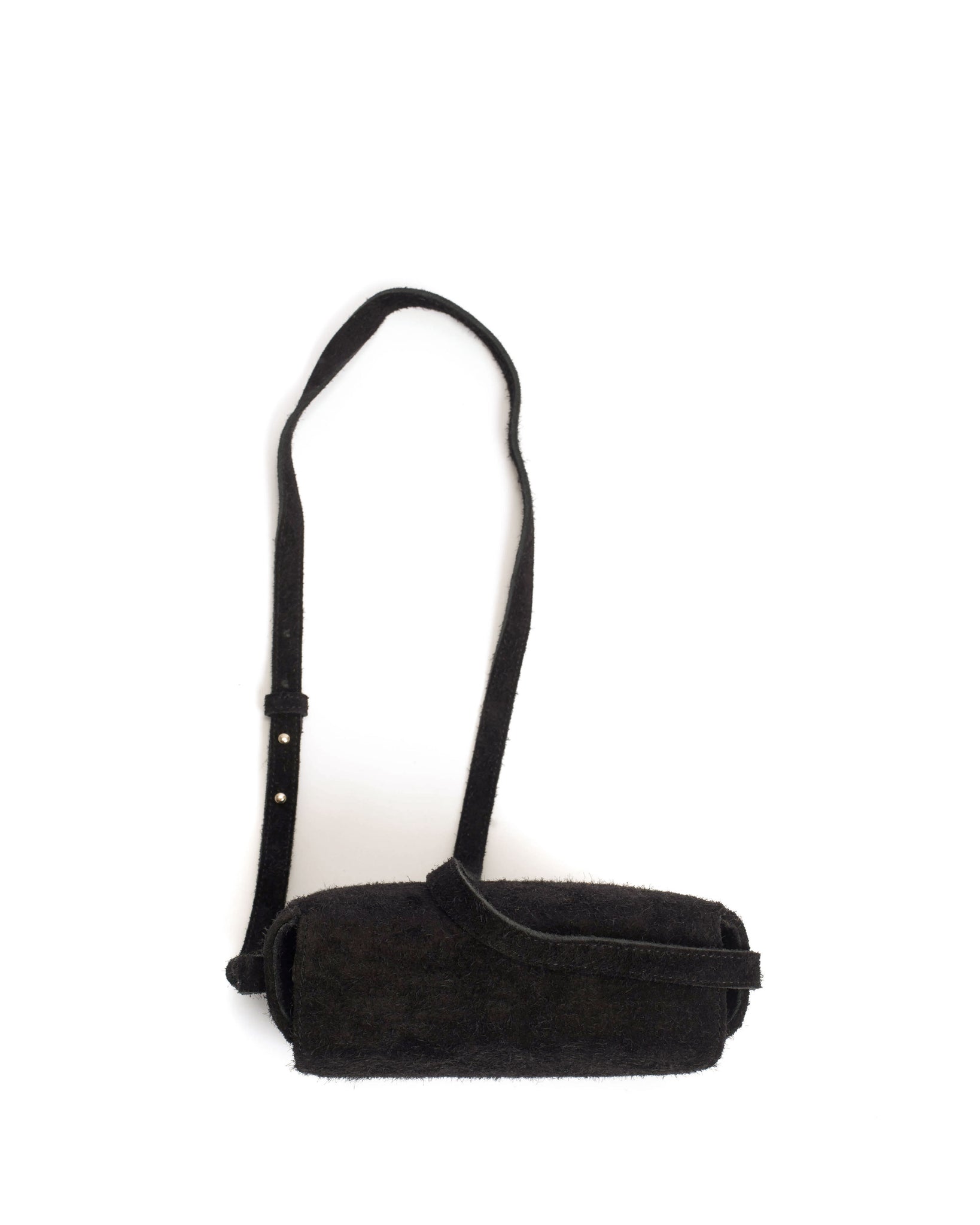 Sicha crossover bag Plushed calf suede Black - Anonymous Copenhagen