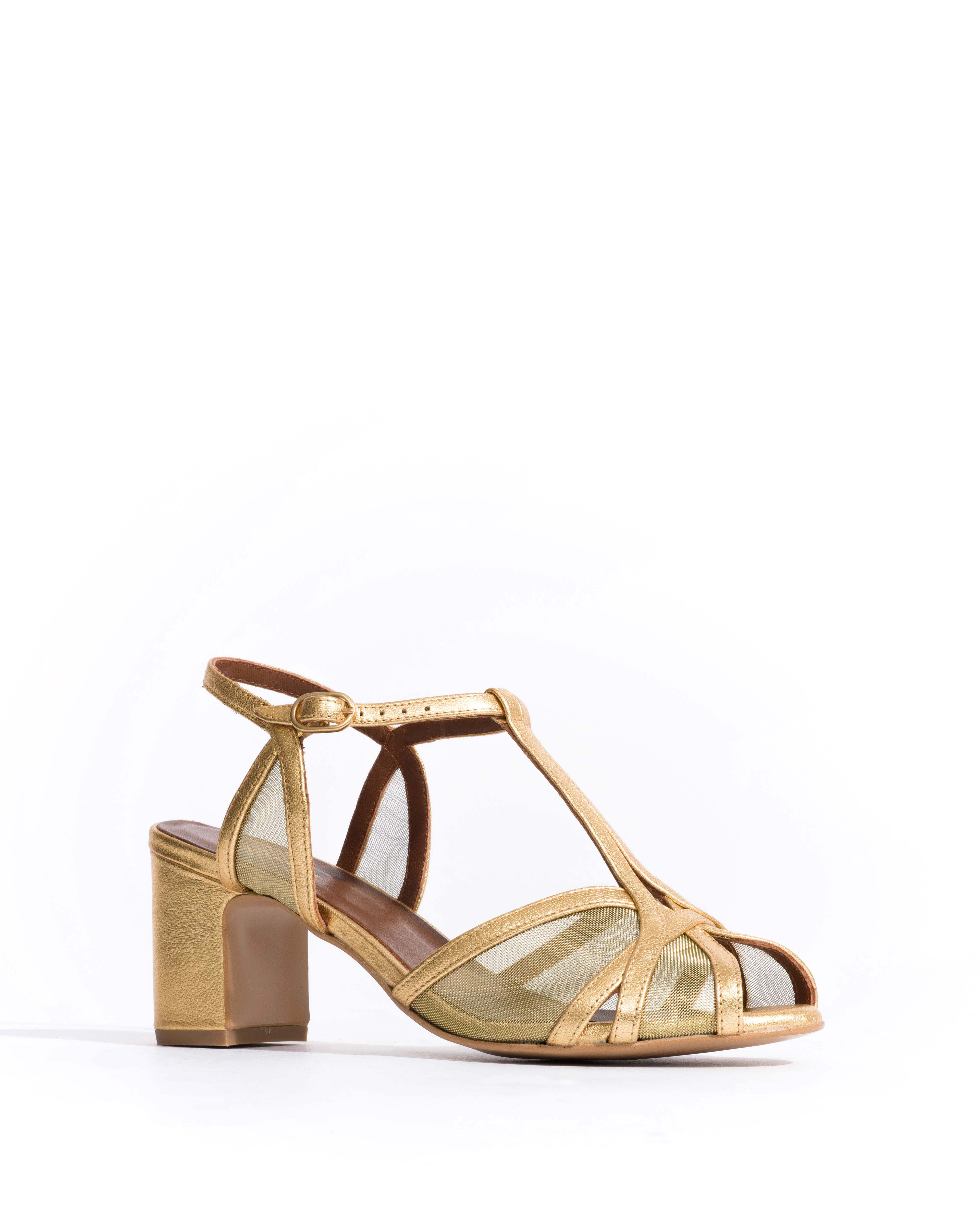 Therese 55 mesh Metallic goat & mesh Gold