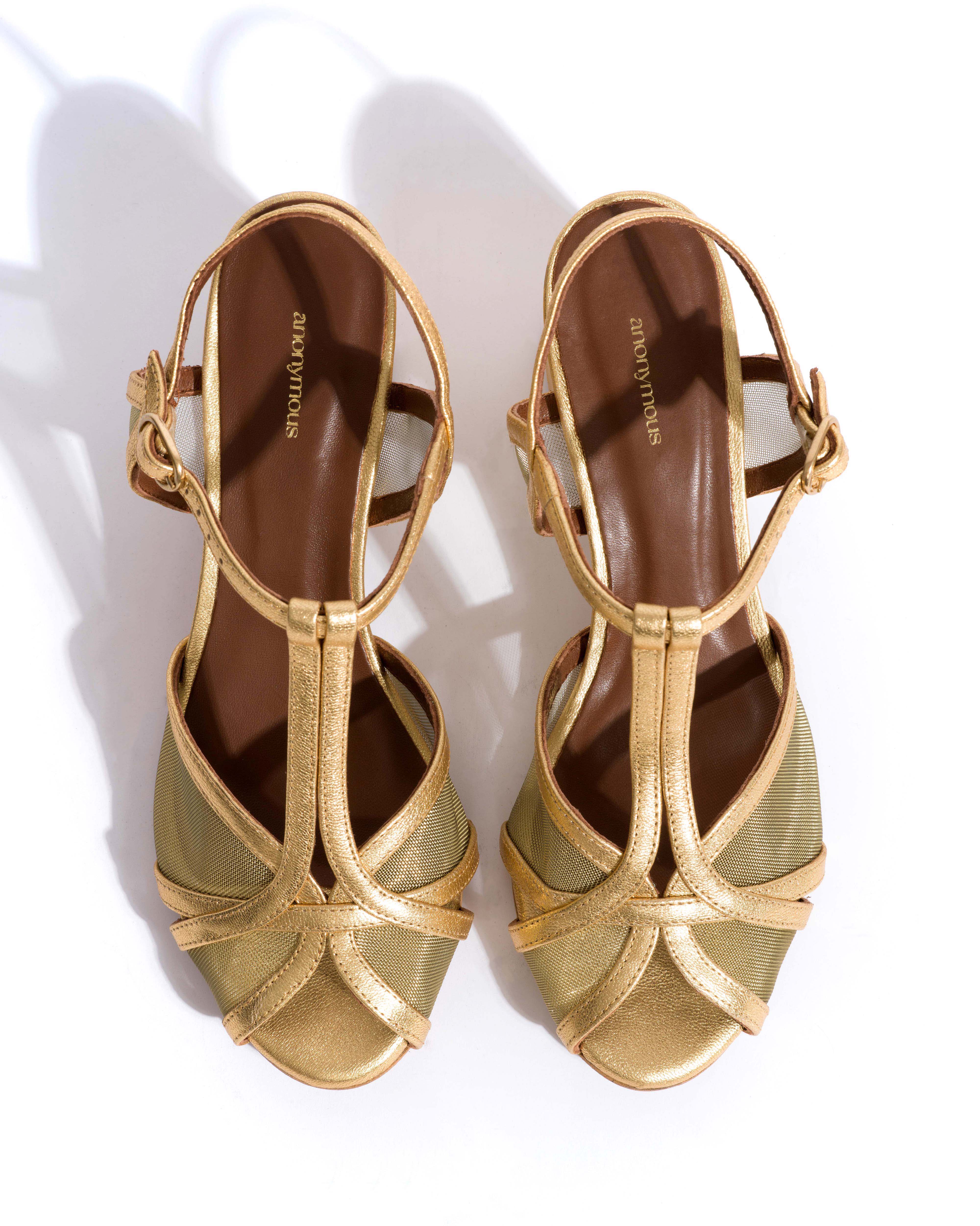 Therese 55 mesh Metallic goat & mesh Gold