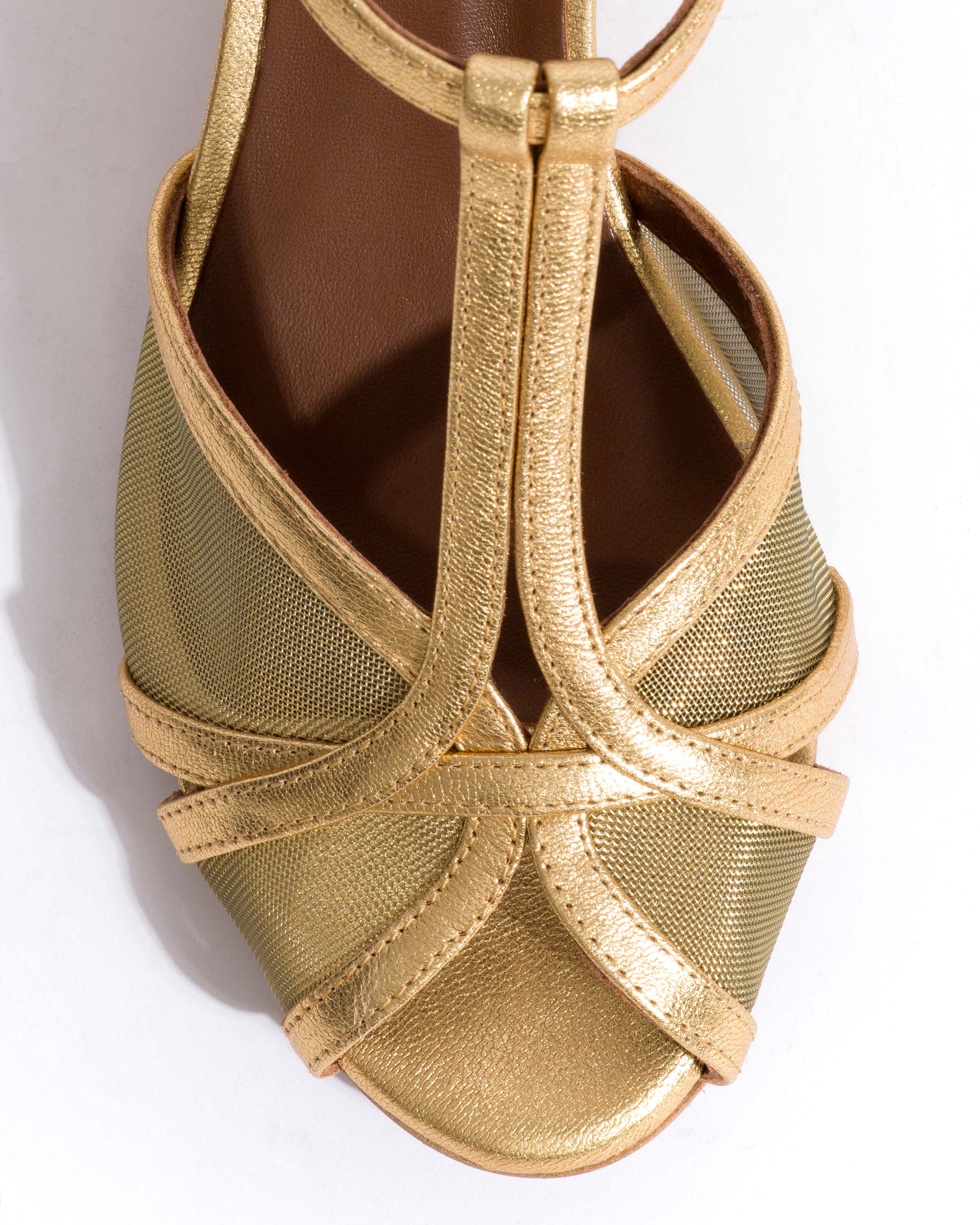 Therese 55 mesh Metallic goat & mesh Gold