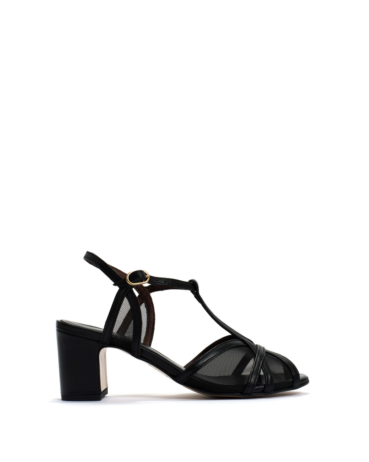 Therese 55 mesh Shiny lamb & mesh Black