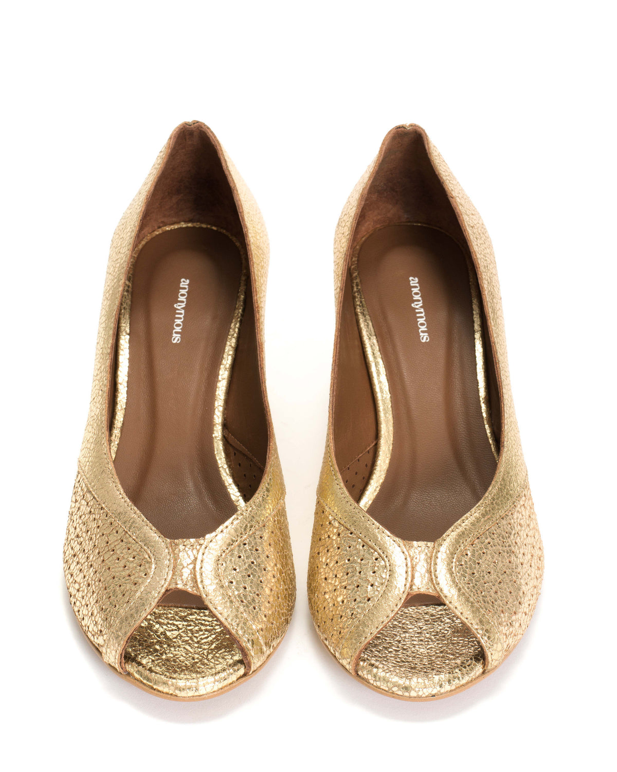 Tiffany stiletto Crackled metallic goat Gold