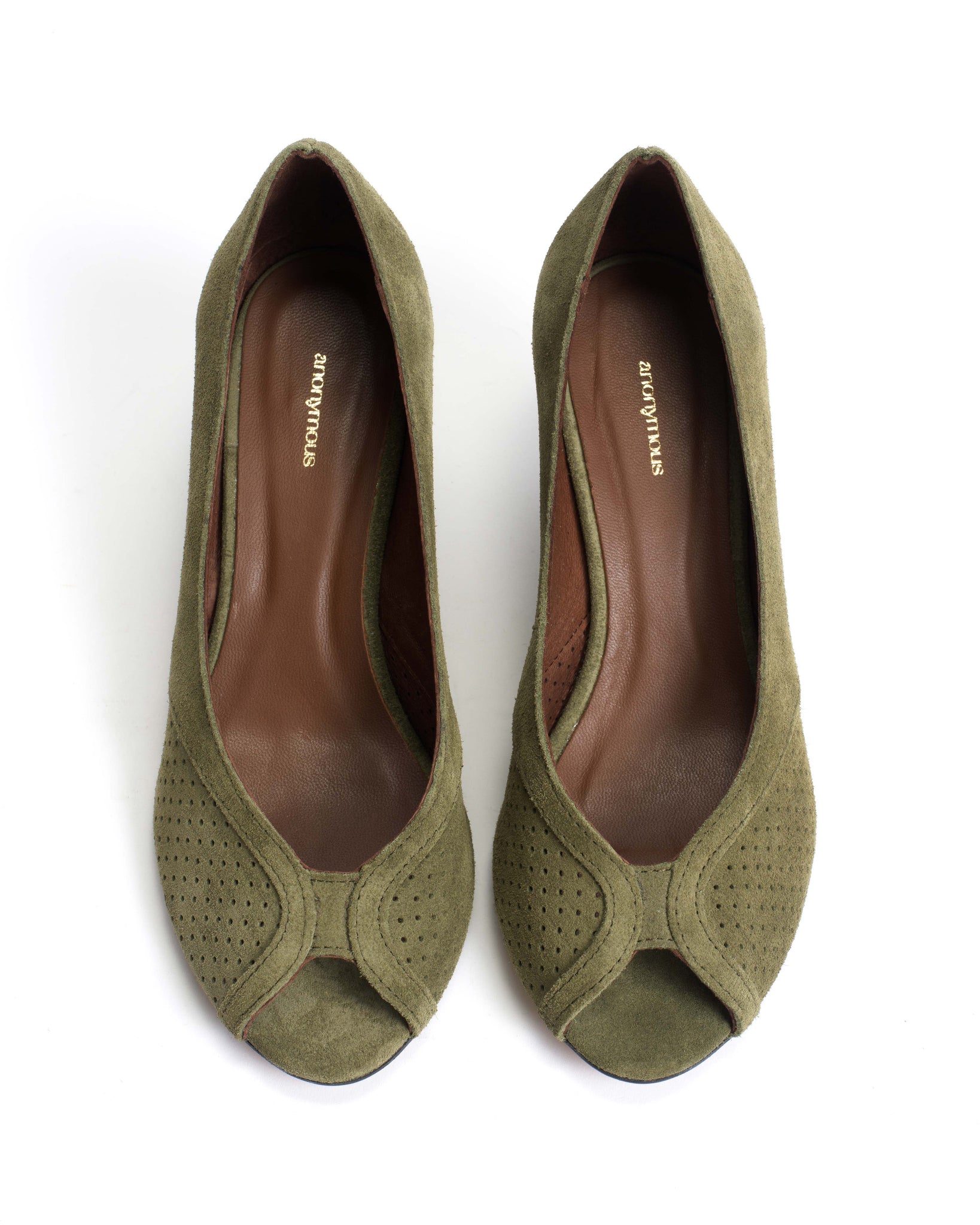 Tiffany triangle Calf suede Olive green - Anonymous Copenhagen