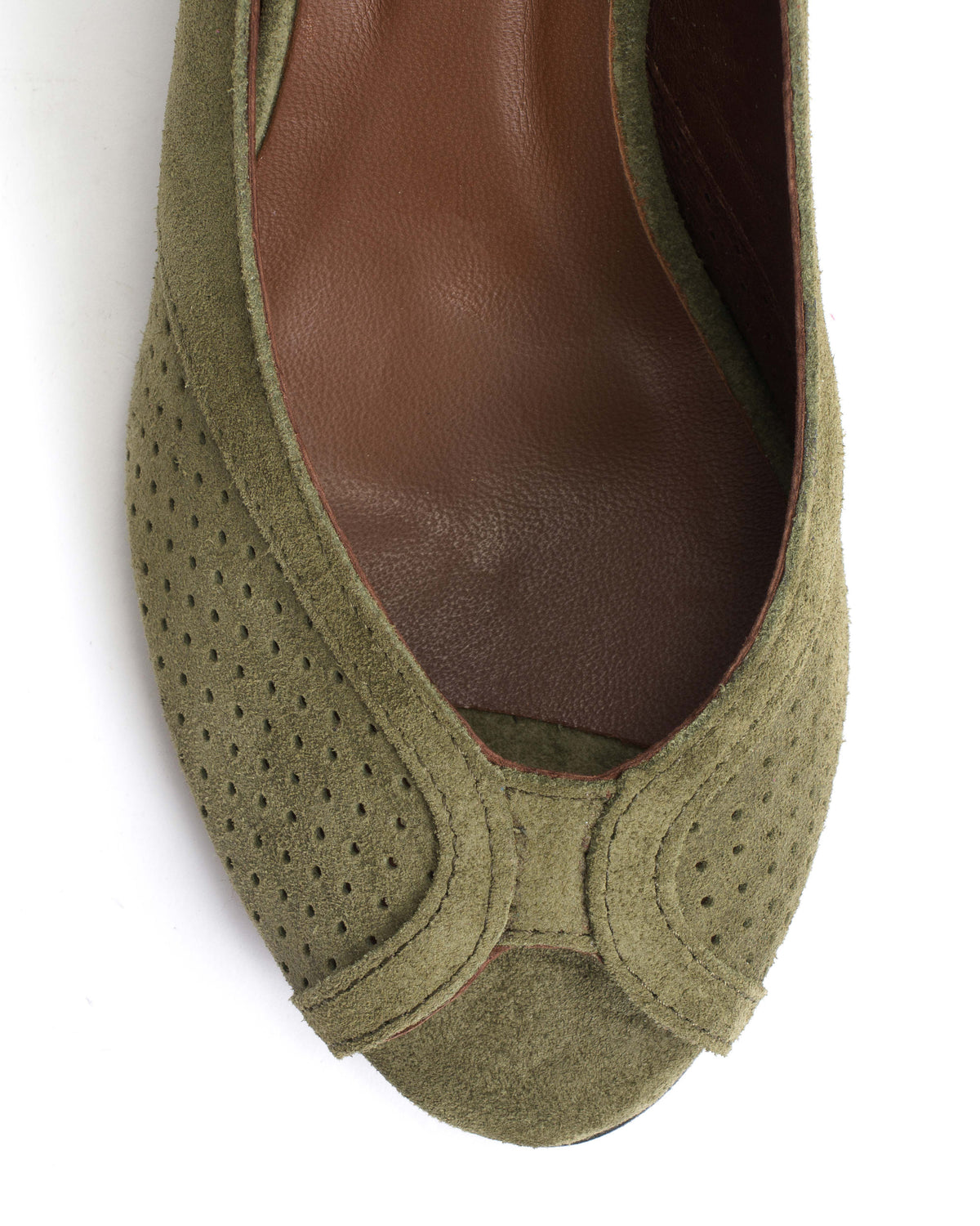 Tiffany triangle Calf suede Olive green