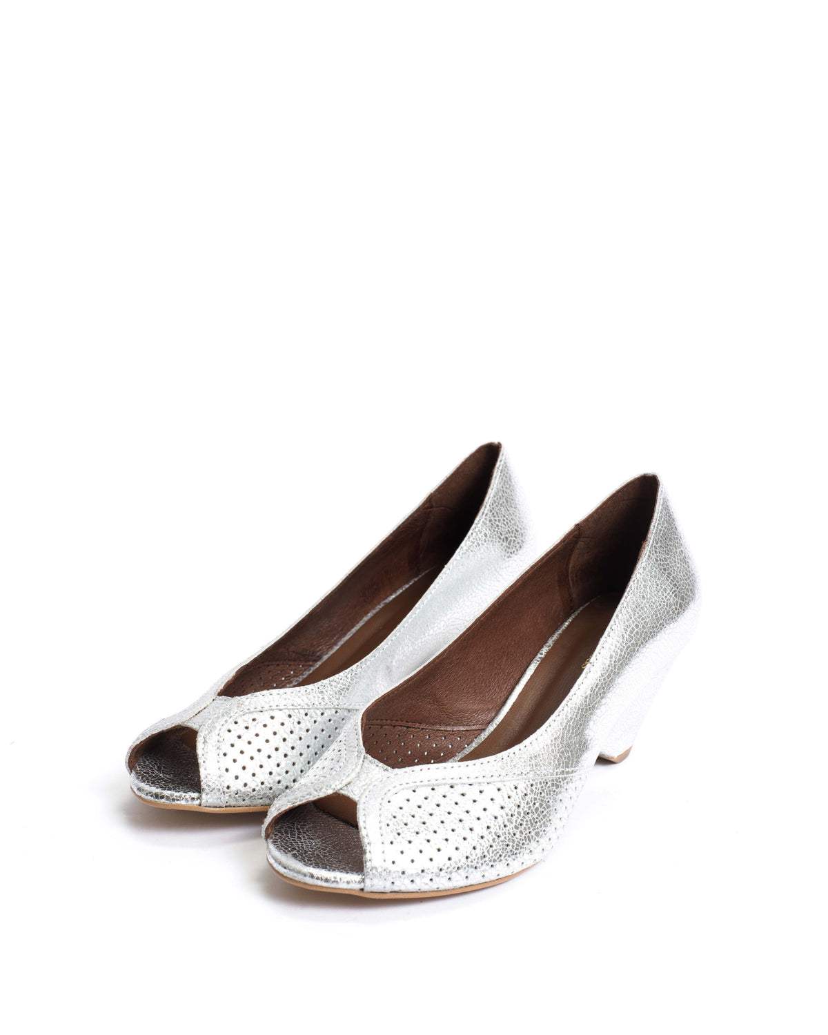 Tiffany triangle Crackled metallic goat Silver