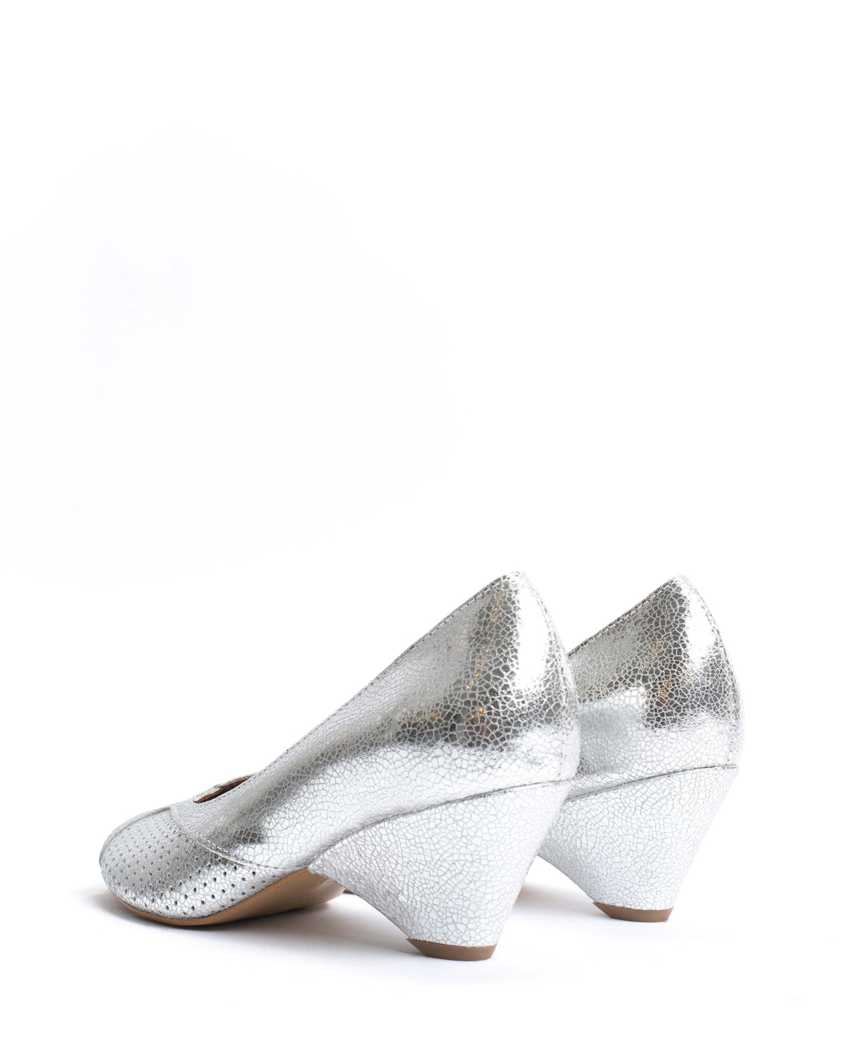 Tiffany triangle Crackled metallic goat Silver