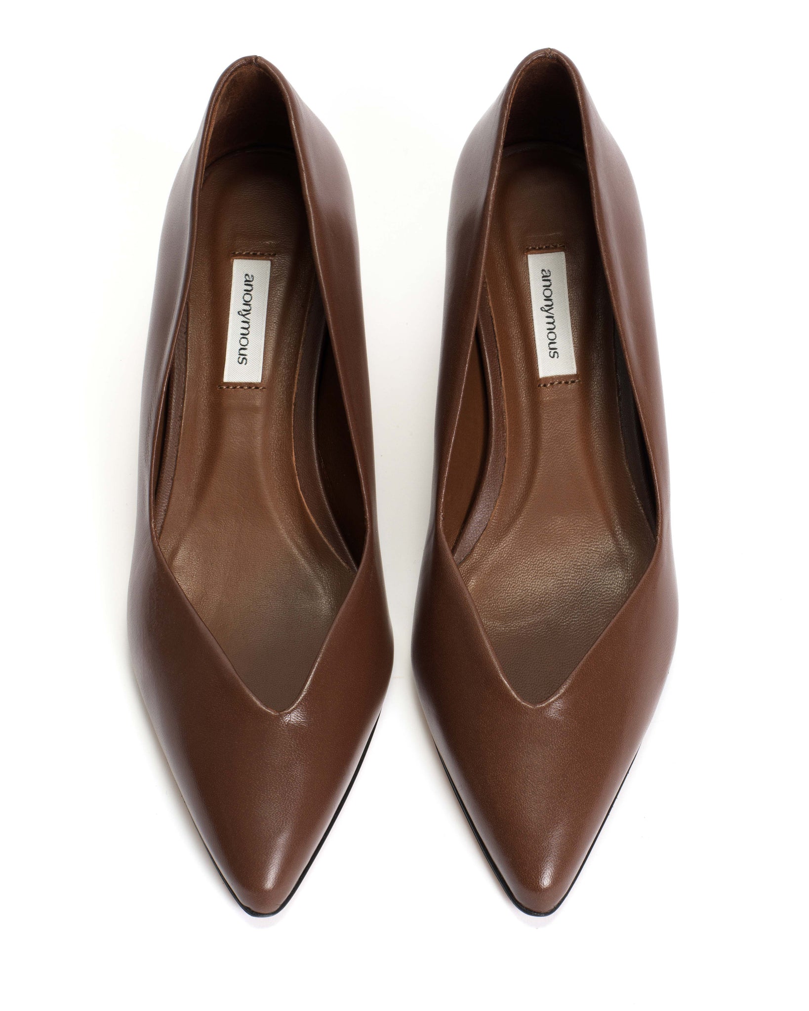 Trini 40 stiletto Shiny lamb Chocolate - Anonymous Copenhagen