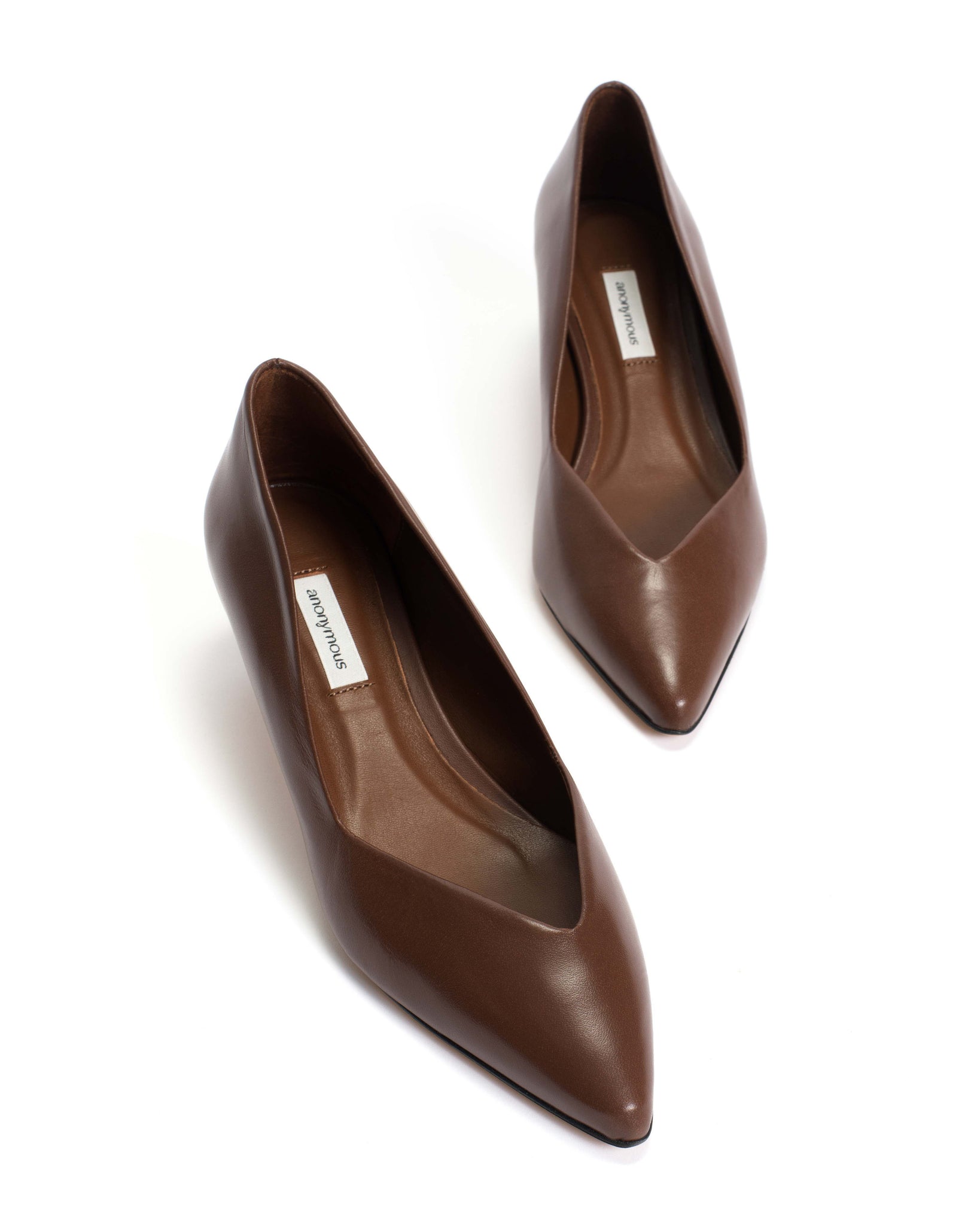 Trini 40 stiletto Shiny lamb Chocolate - Anonymous Copenhagen