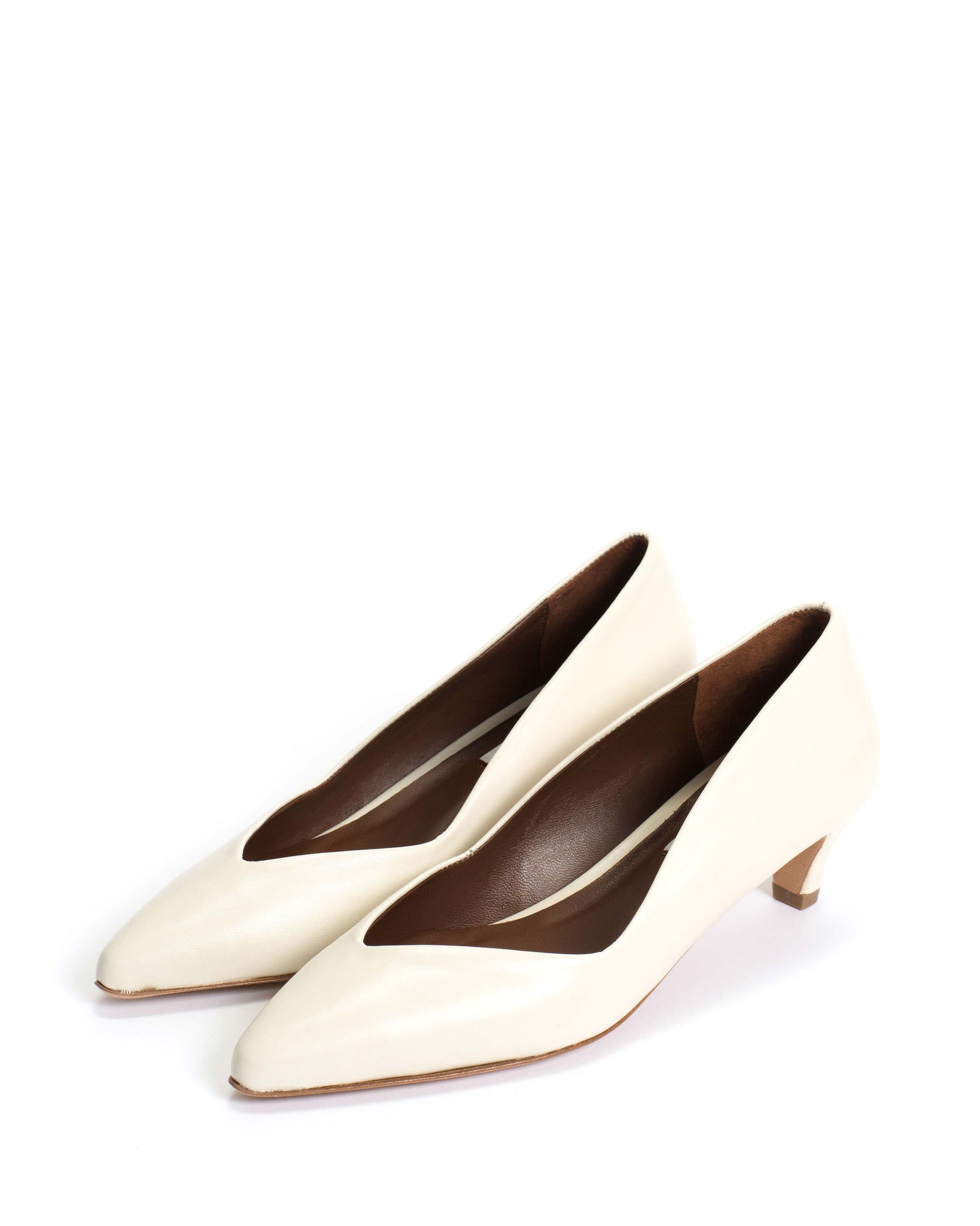Trini 40 stiletto Shiny lamb White sand - Anonymous Copenhagen