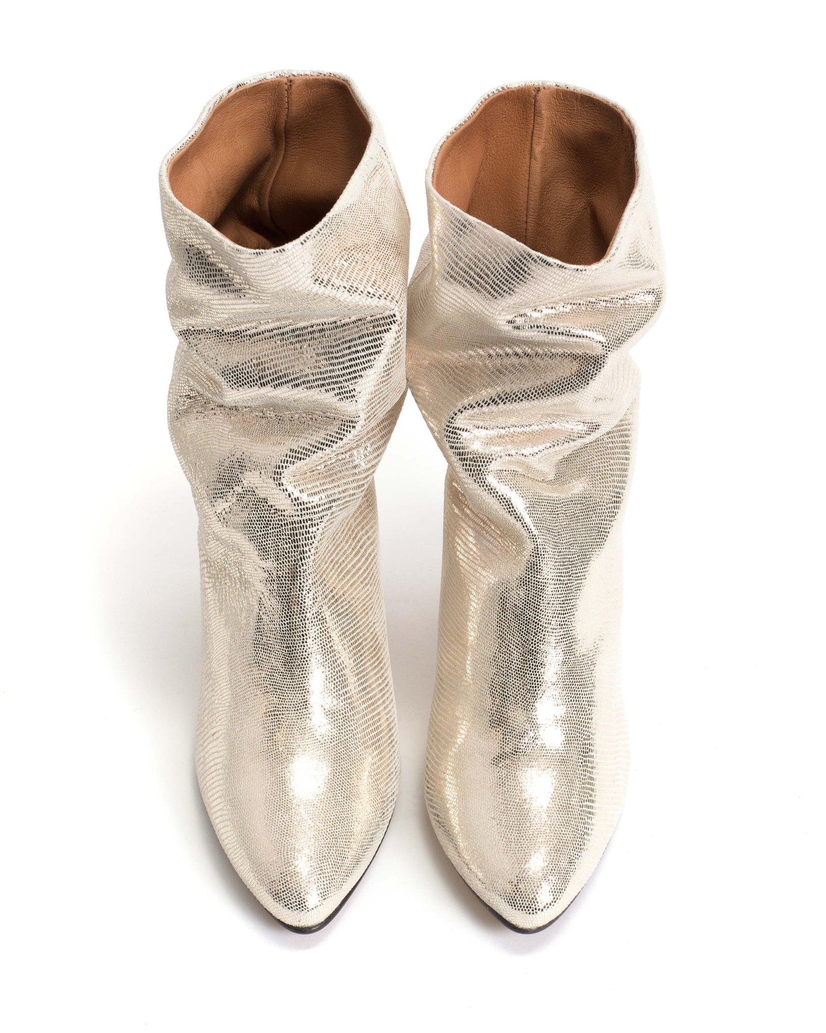 Vully 50 stiletto Lizard metallic goat Champagne - Anonymous Copenhagen
