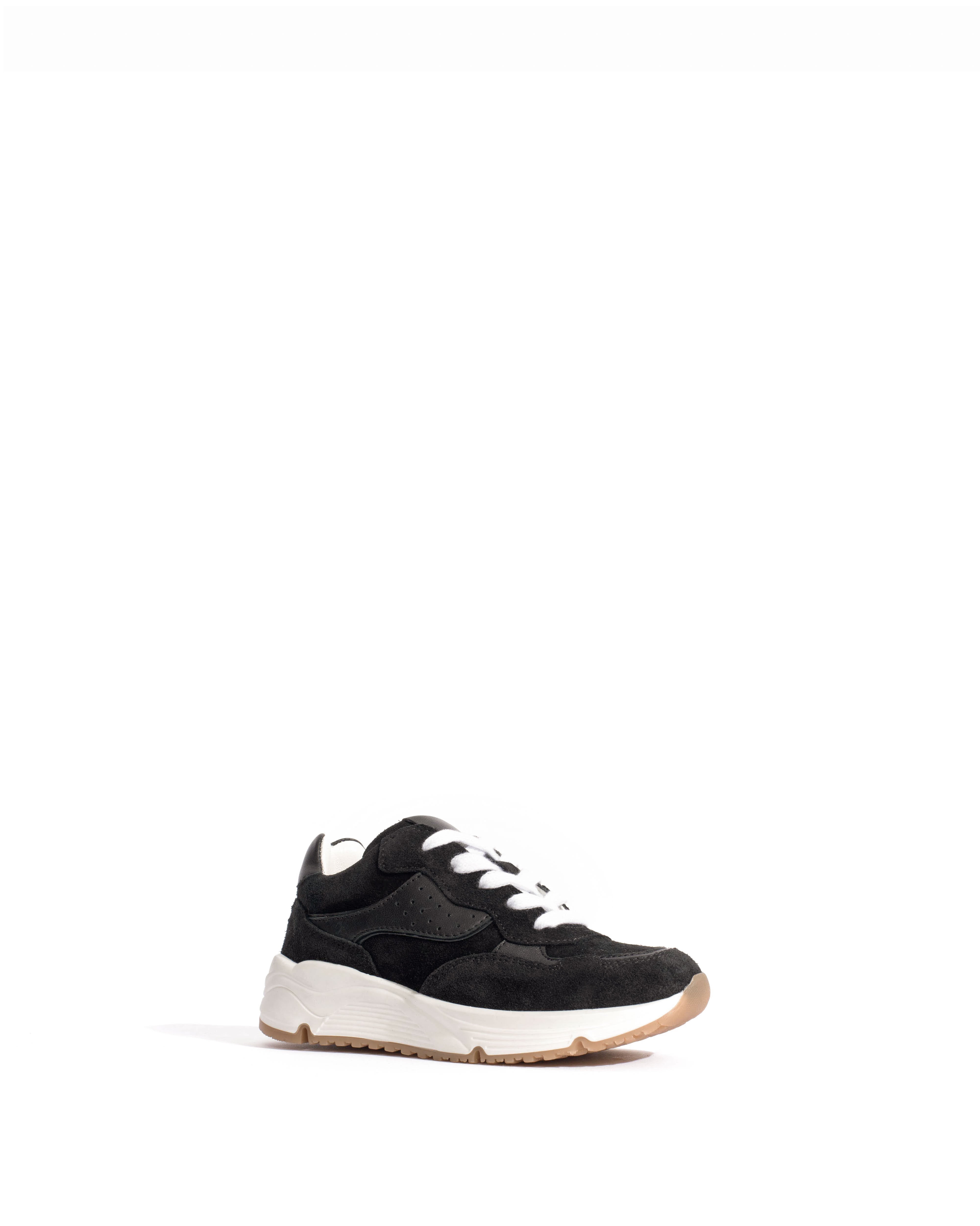 Cally junior Calf suede & sleek leather Black