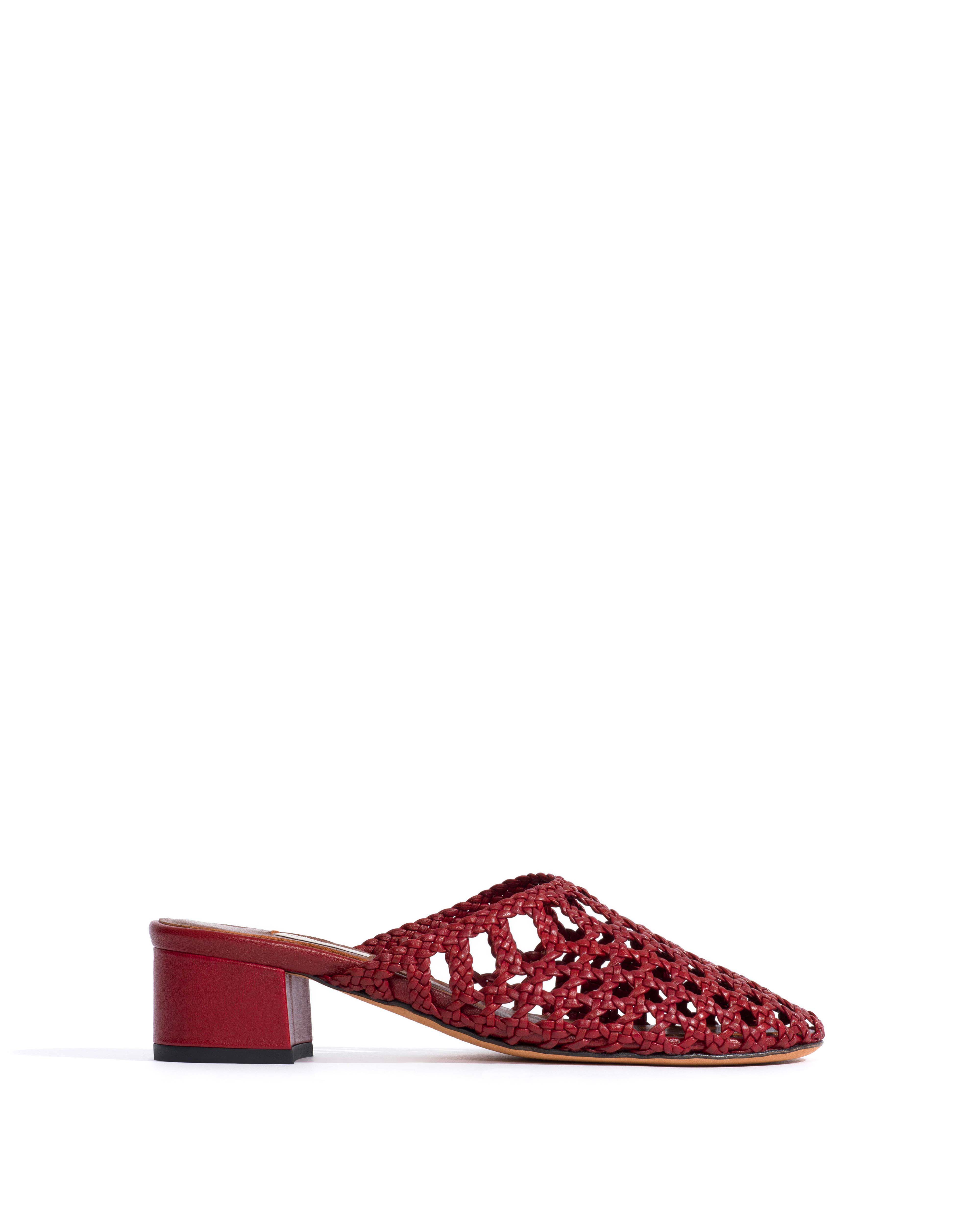 Sabrina 40 hand-braided leather Pomegranate