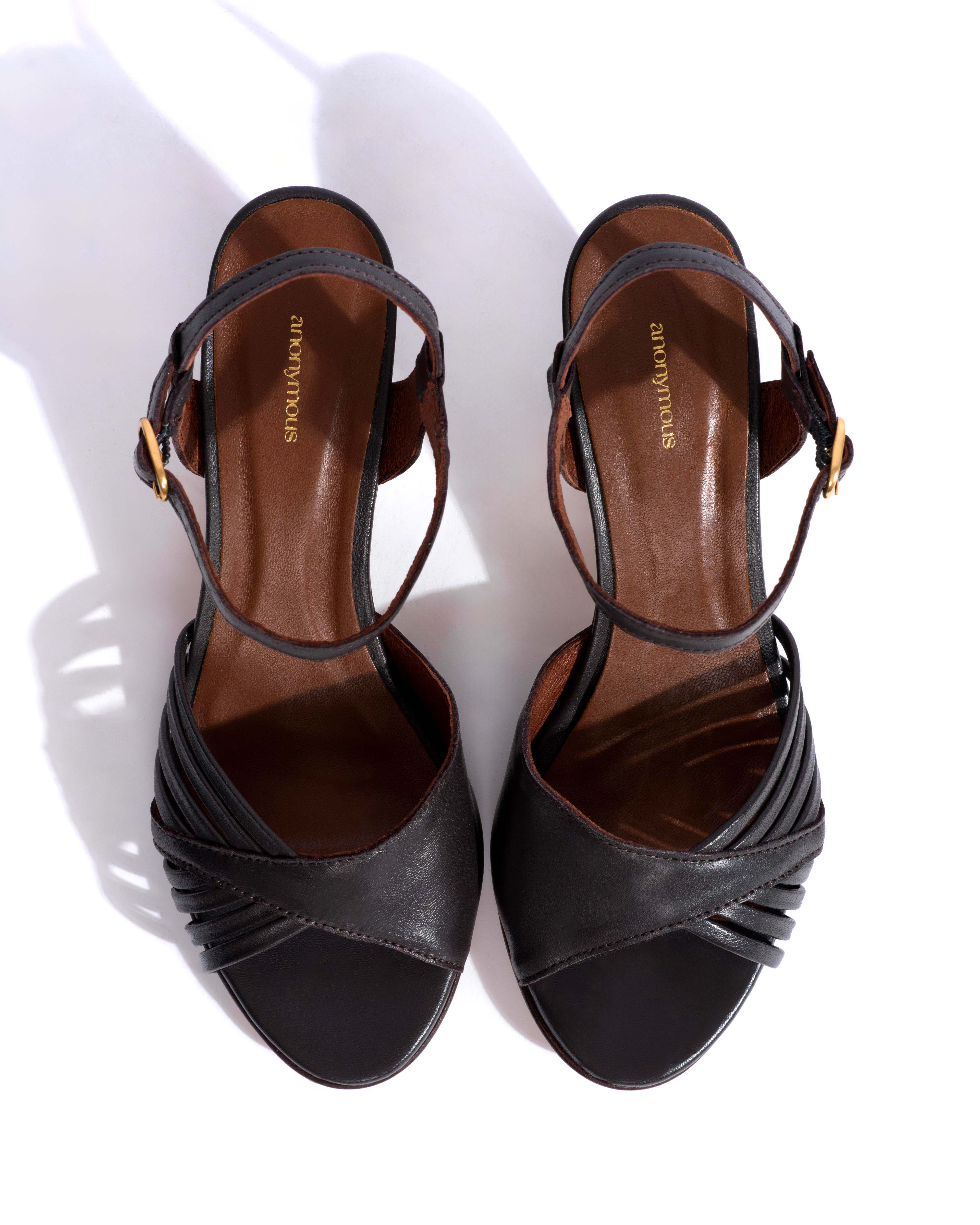 Hermine Shiny lamb Espresso brown