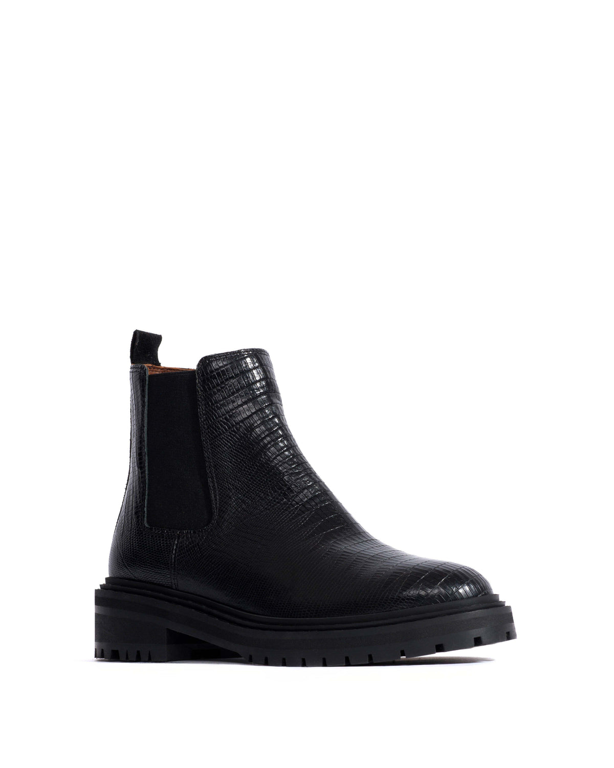 Haily low cut Calf lizard Black