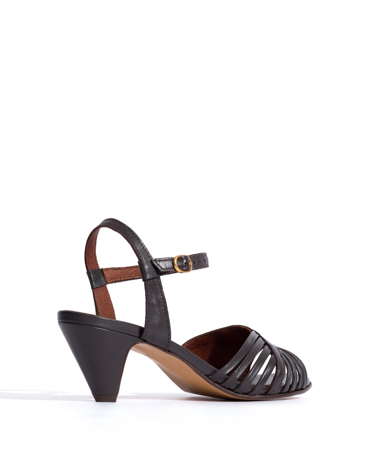 Hermine 50 stiletto Shiny lamb Espresso brown