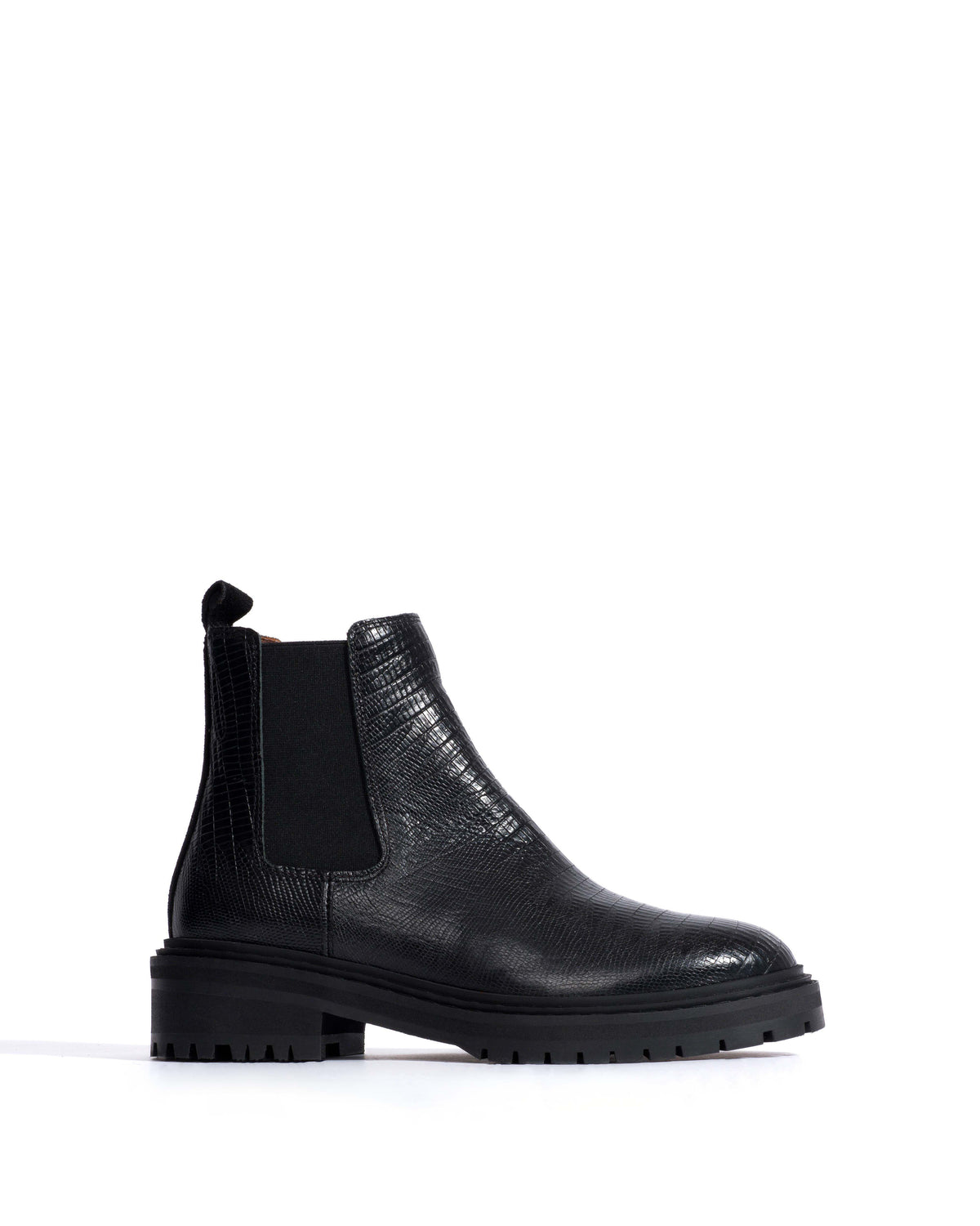 Haily low cut Calf lizard Black