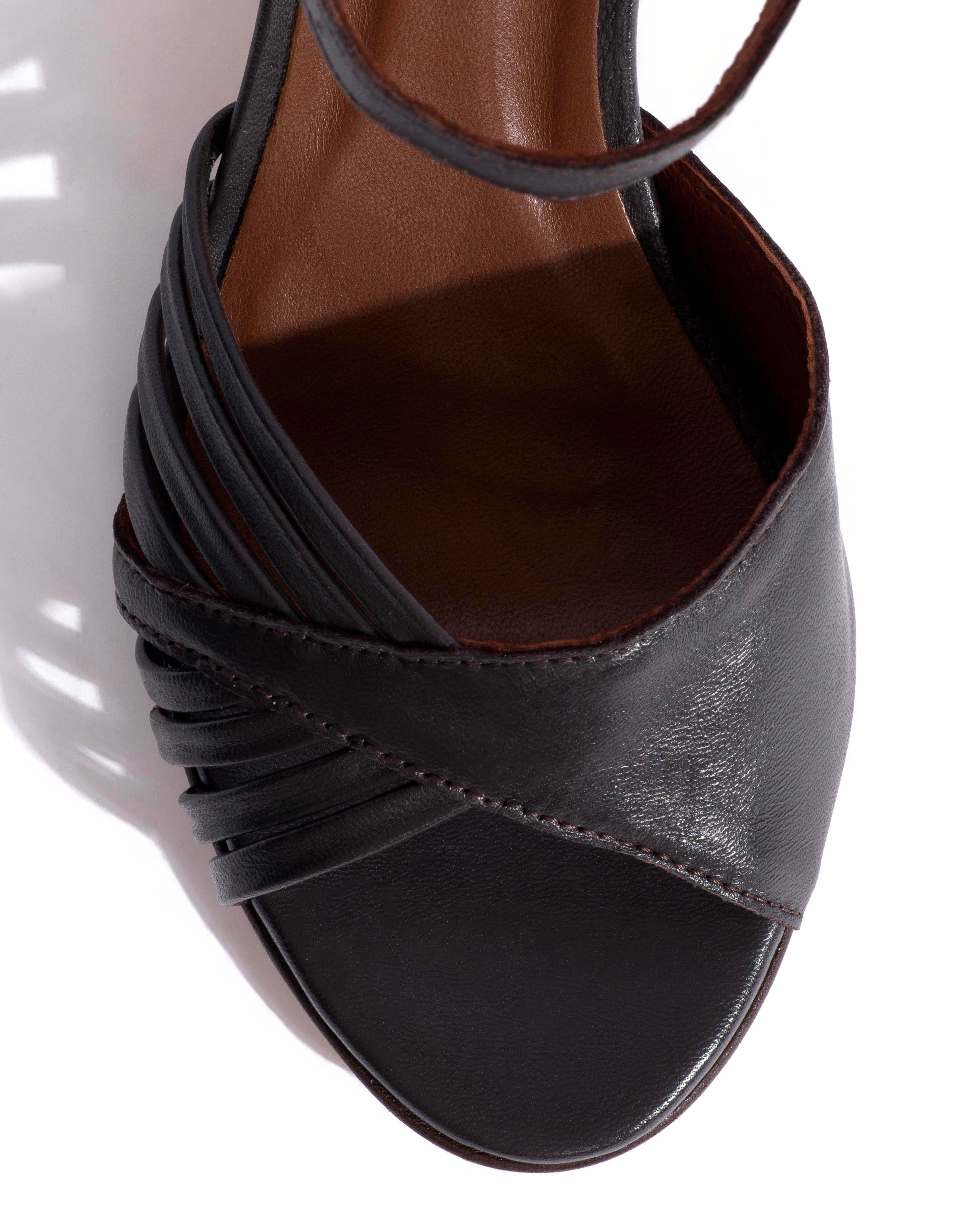 Hermine Shiny lamb Espresso brown