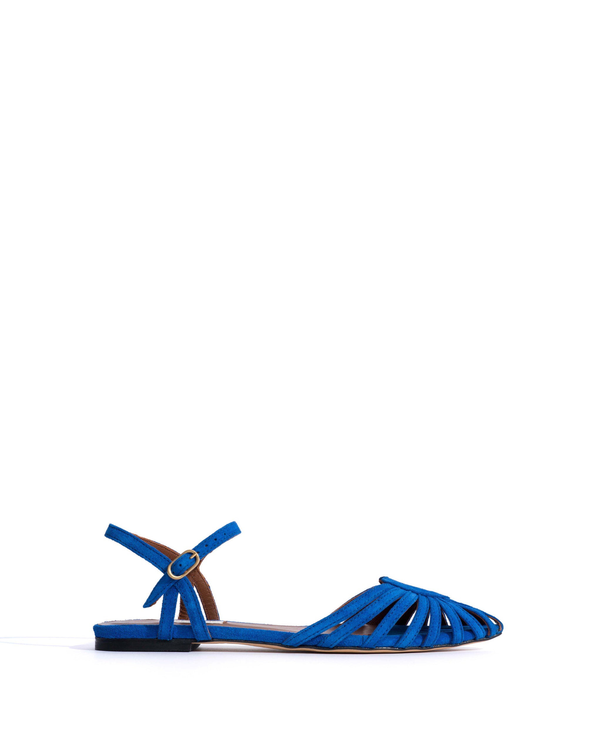 Keesha 10 Calf suede Electric blue - Anonymous Copenhagen Flat sandals