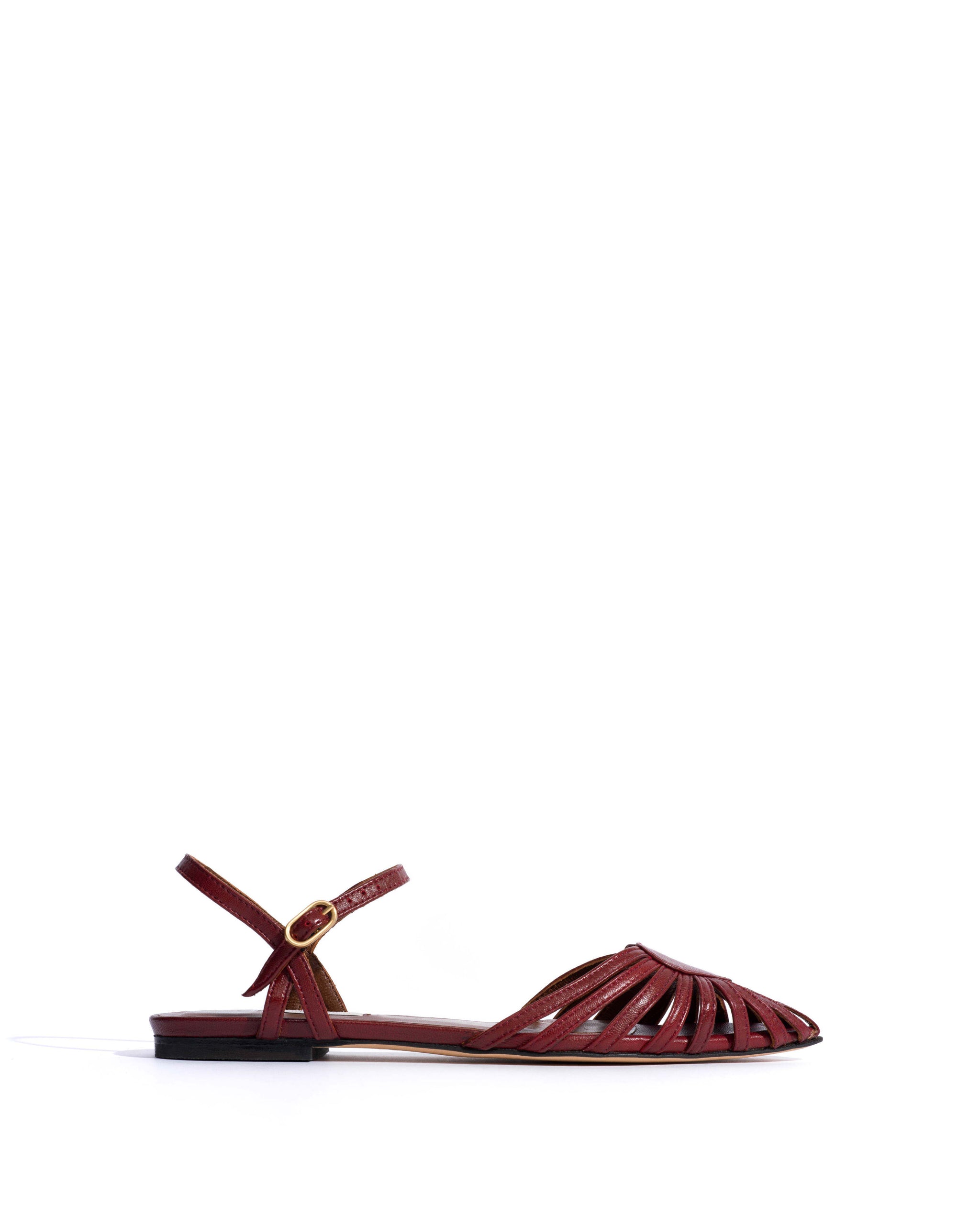 Keesha 10 Shiny lamb Pomegranate - Anonymous Copenhagen Flat sandals
