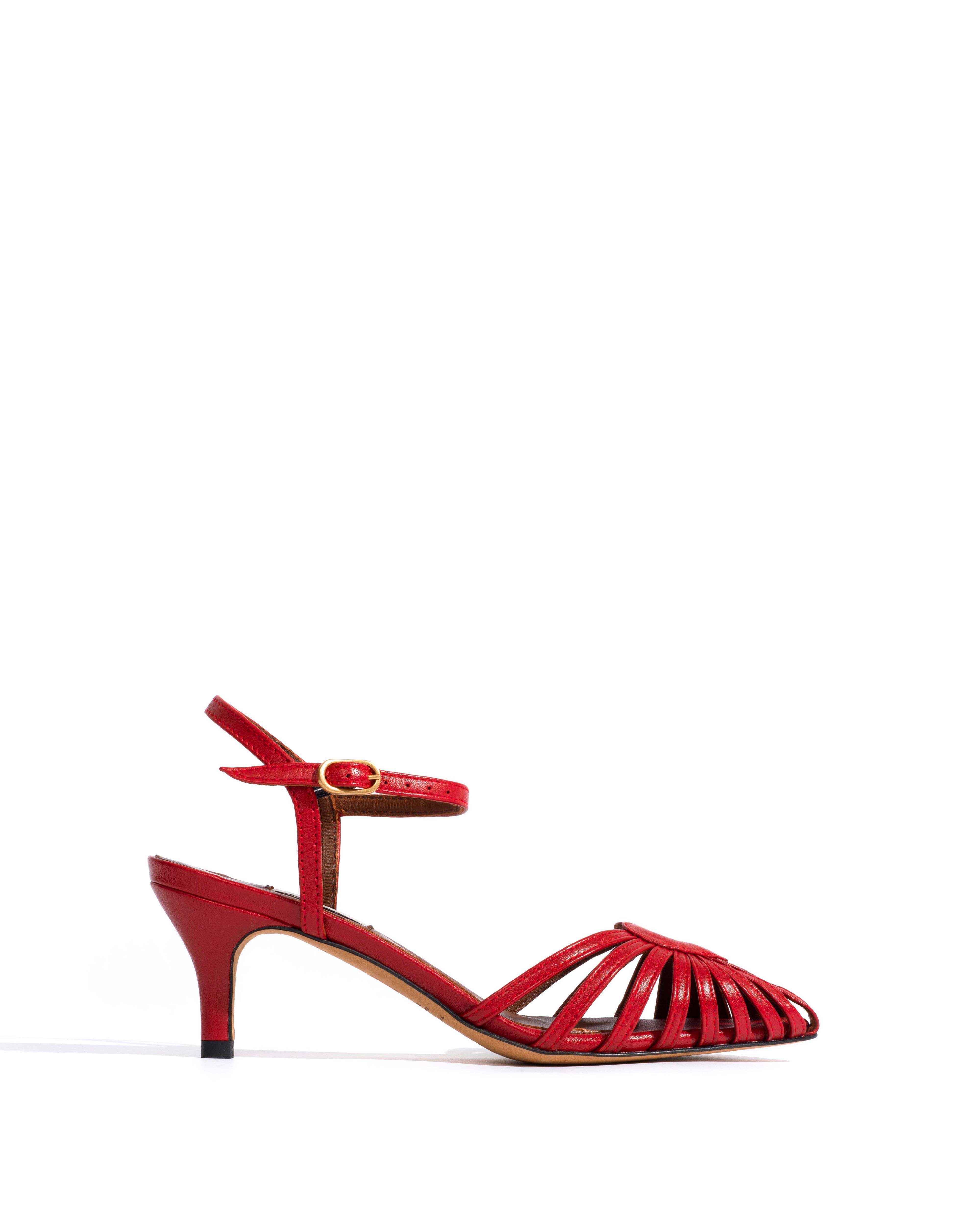 Keesha 55 Shiny lamb Ruby red