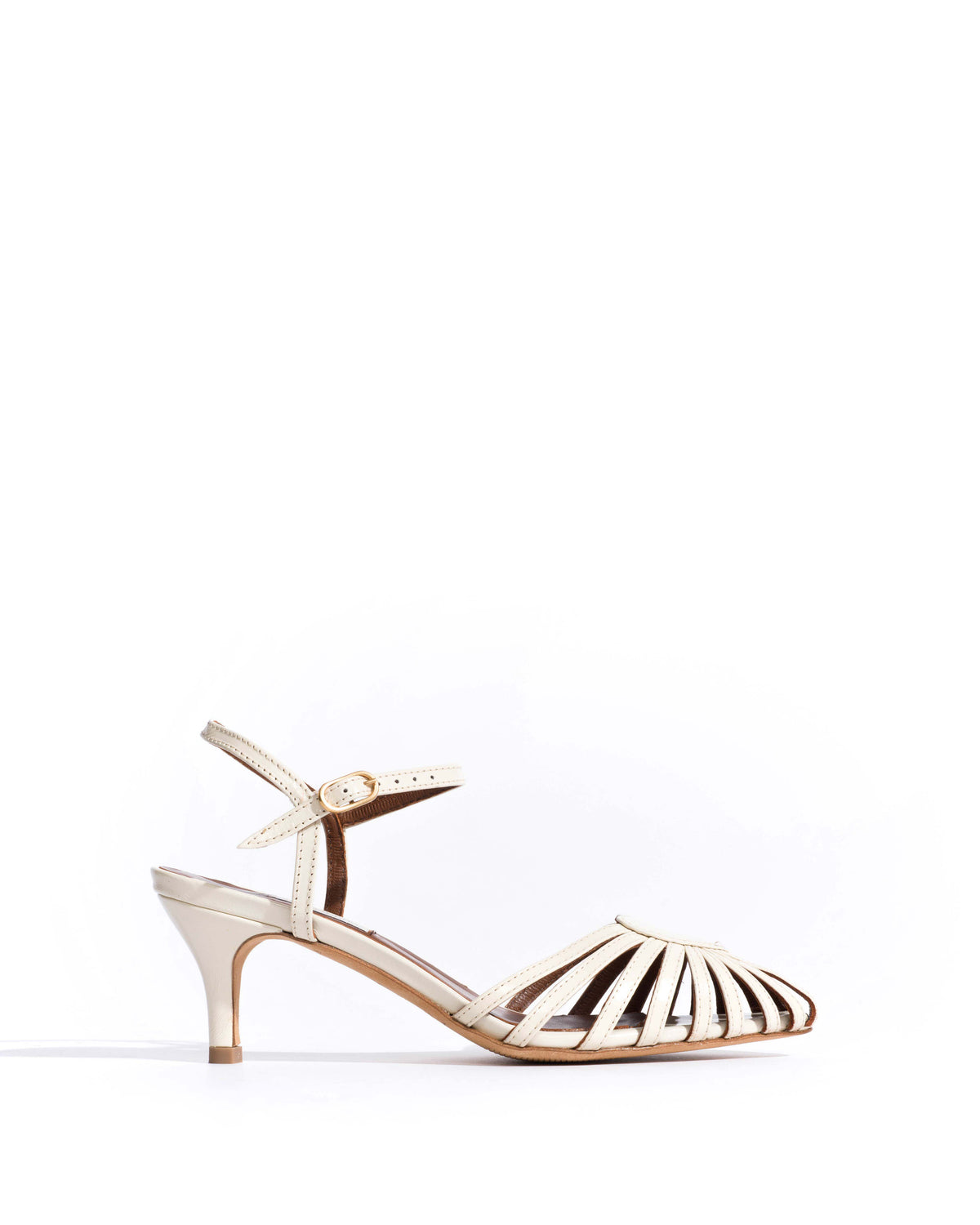 Keesha 55 Crinkled polished goat White sand