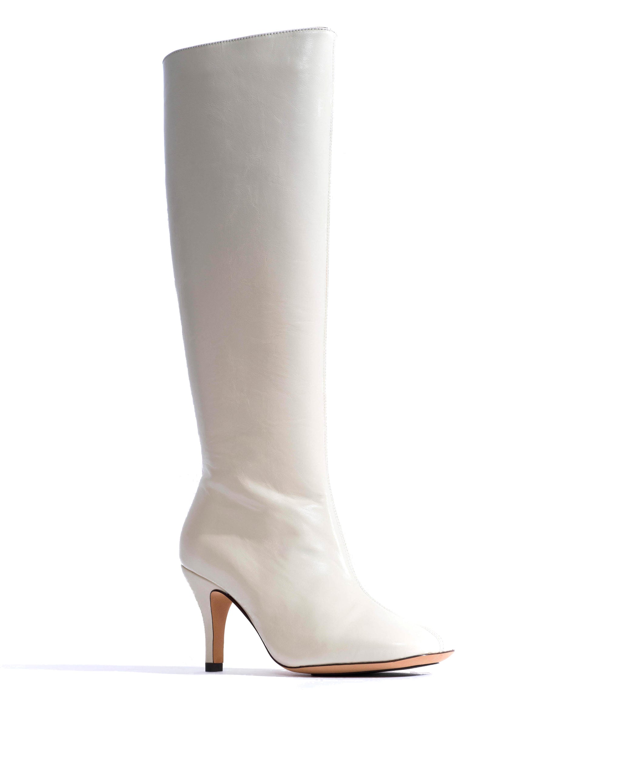 Kali 80 Crinkled polished goat White sand - Anonymous Copenhagen High shaft boots