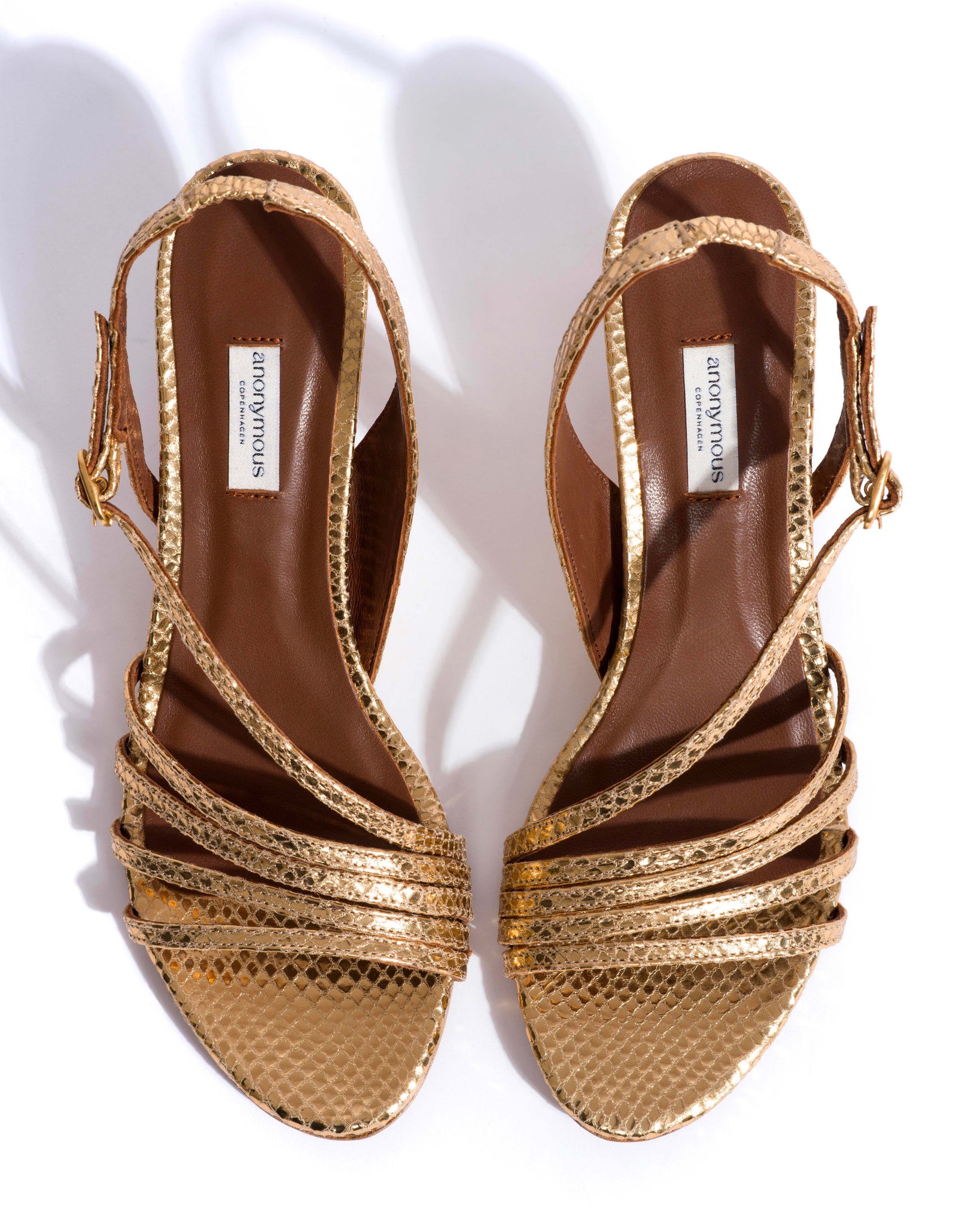 Naia 55 Snake metallic calf Gold