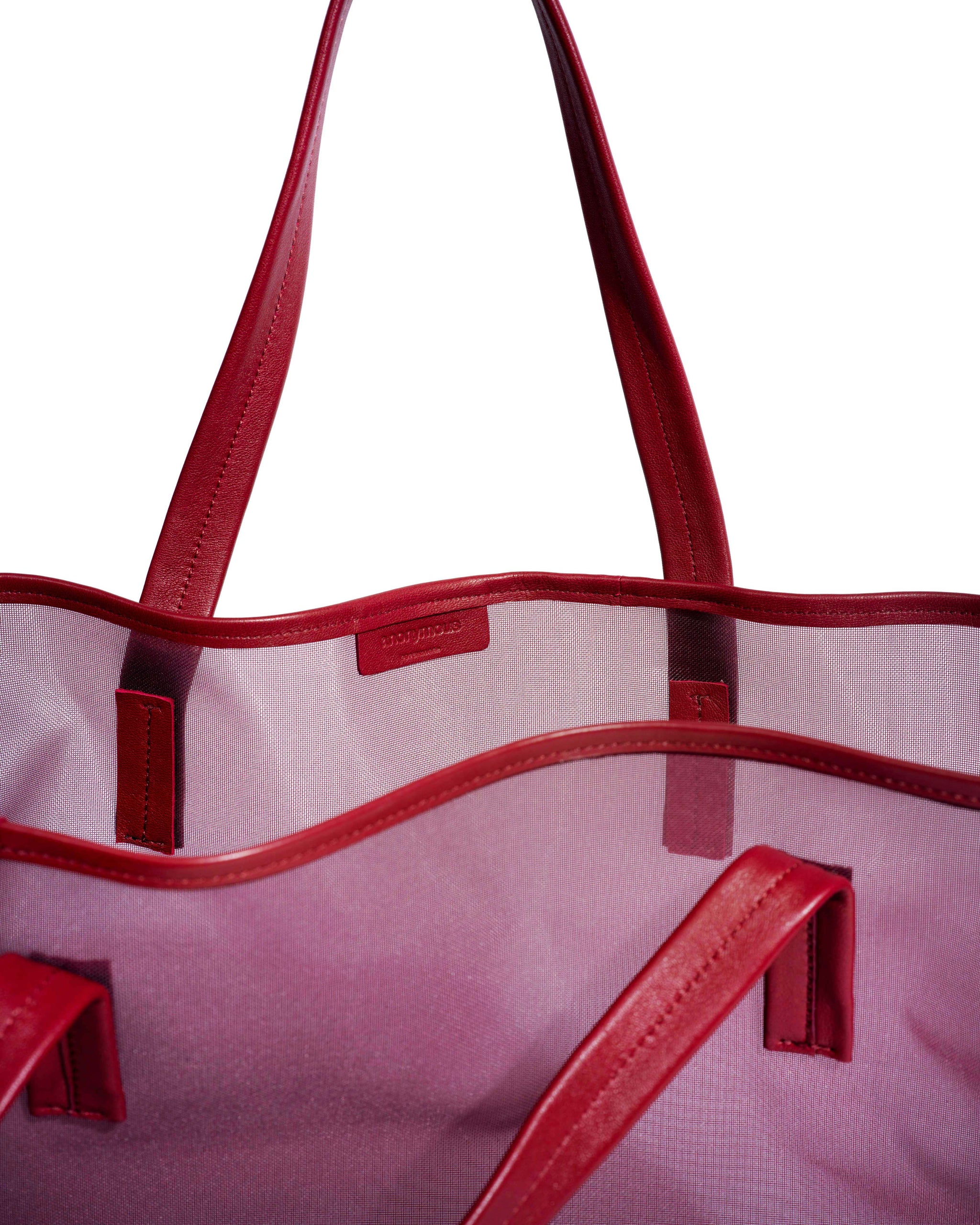 Ruba shopper mesh Shiny lamb & mesh Pomegranate - Anonymous Copenhagen Bags