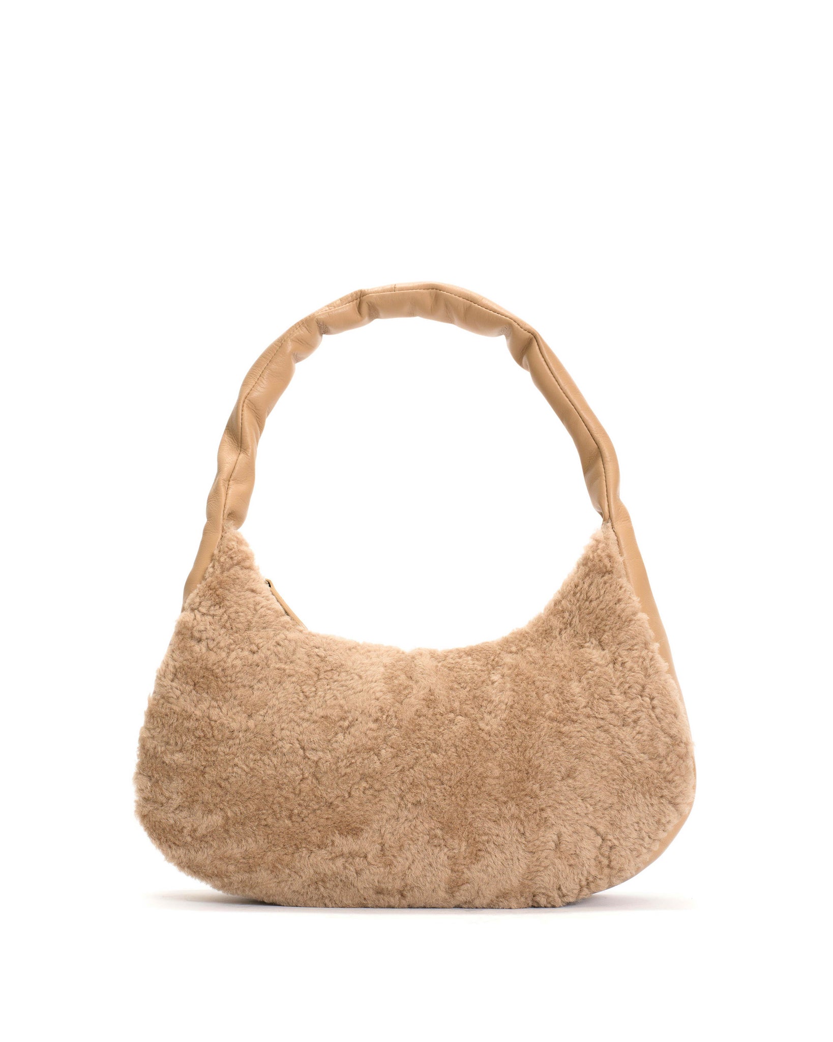 Shane Grand pillow bag Shearling & Shiny lamb Desert sand - Anonymous Copenhagen