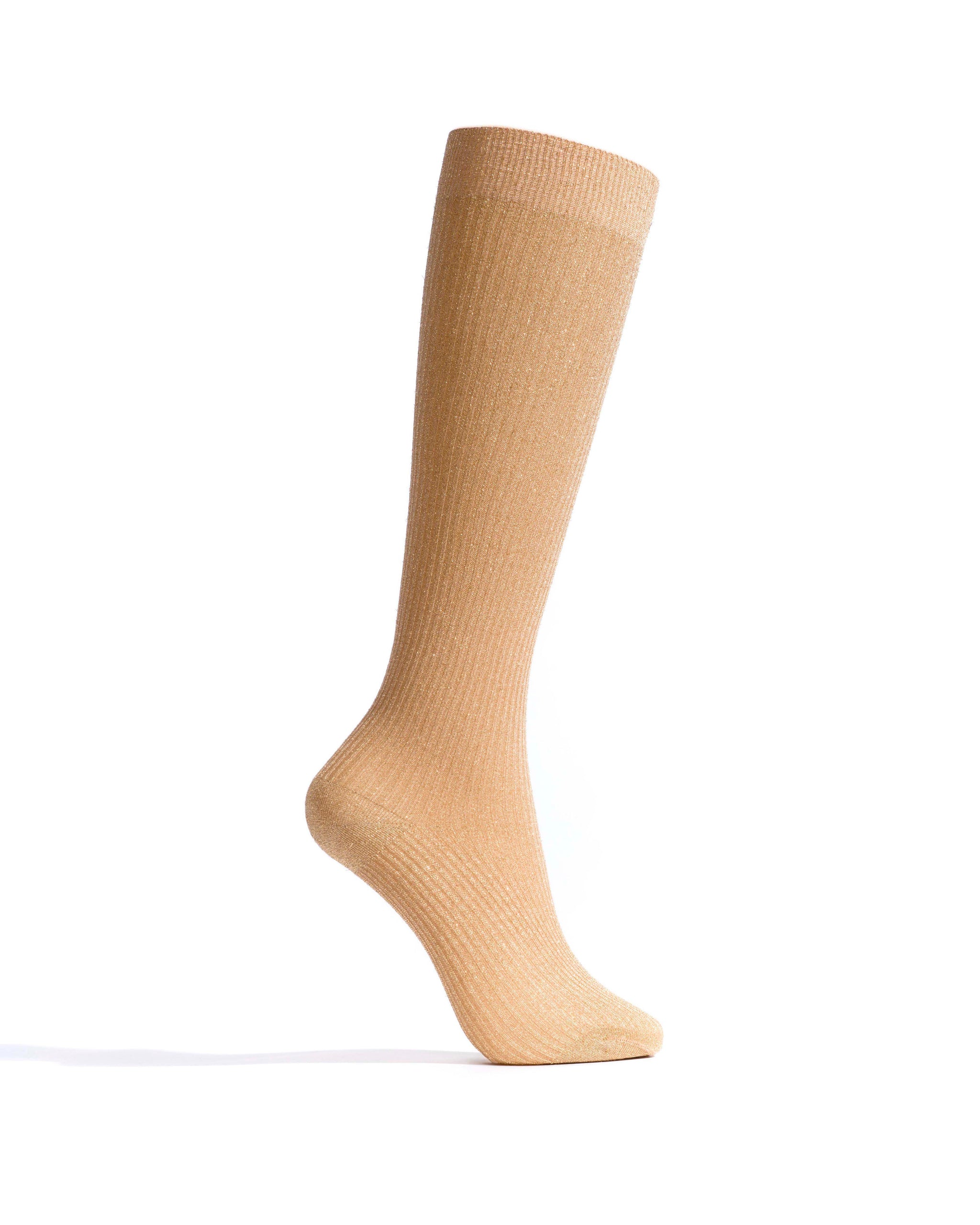 Noa mid calf glitter socks 52% nylon 48% polyester Gold