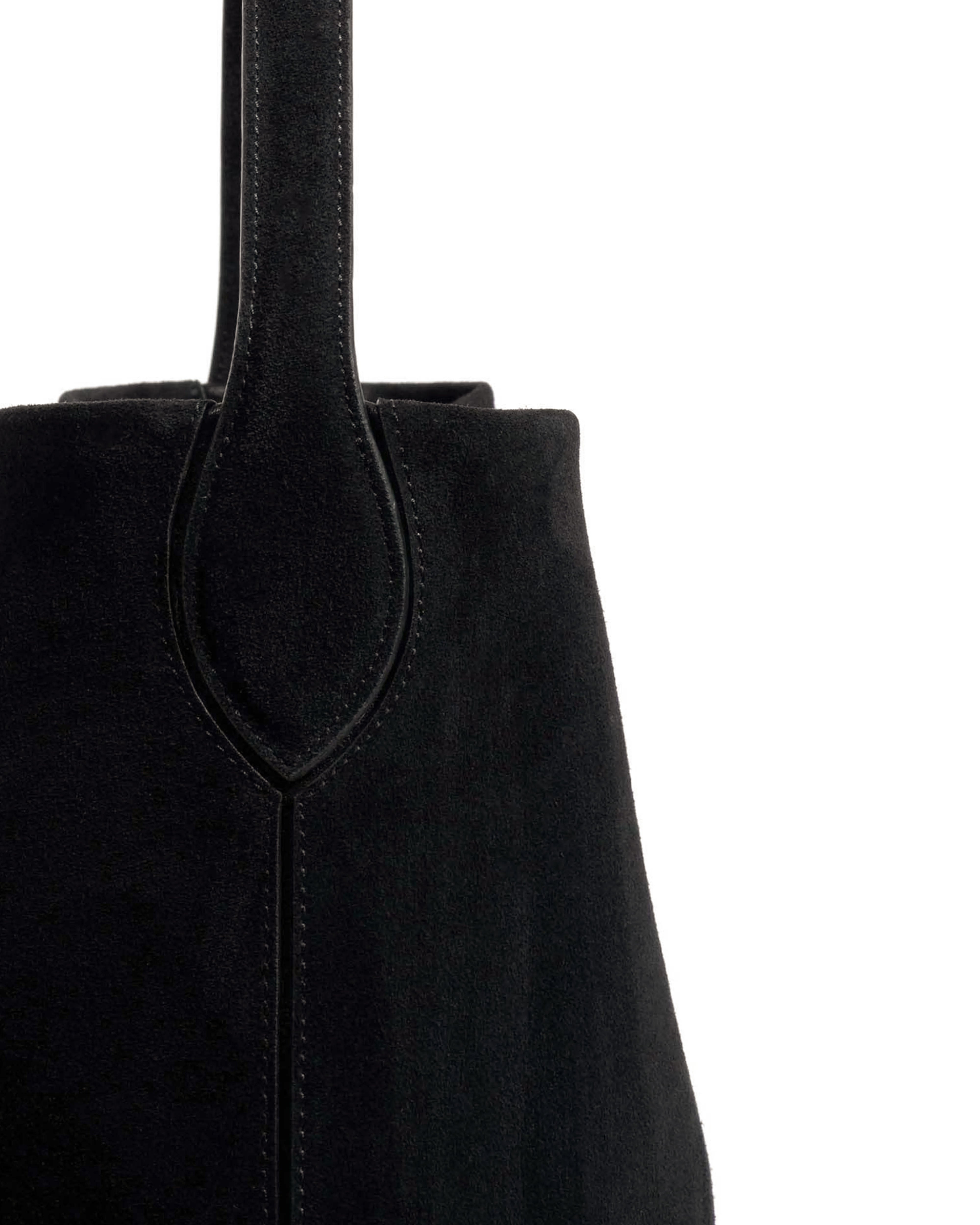 Versa slouchy everyday bag Calf suede Black