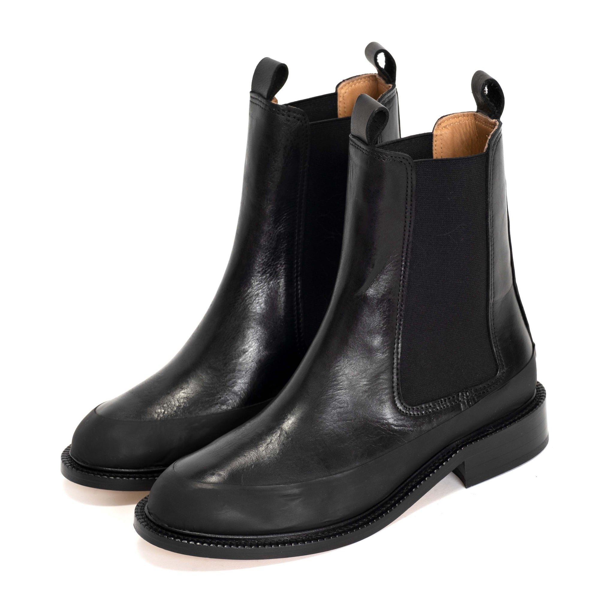 Larie rubber trim Vegetable tanned calf Black - Anonymous Copenhagen