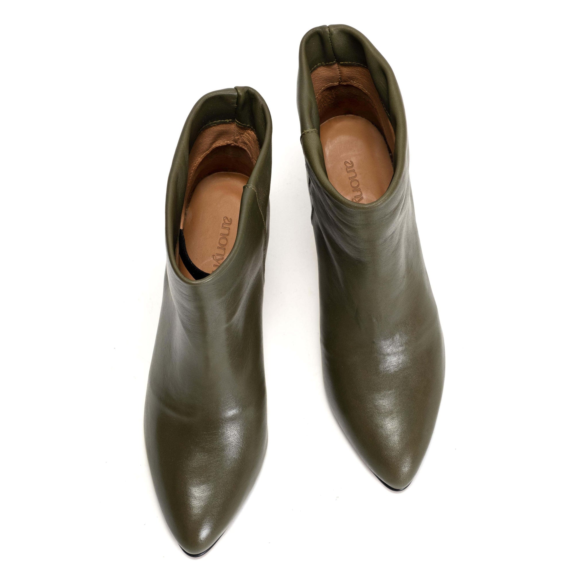 Hilly 50 stiletto Calf nappa Olive green - Anonymous Copenhagen